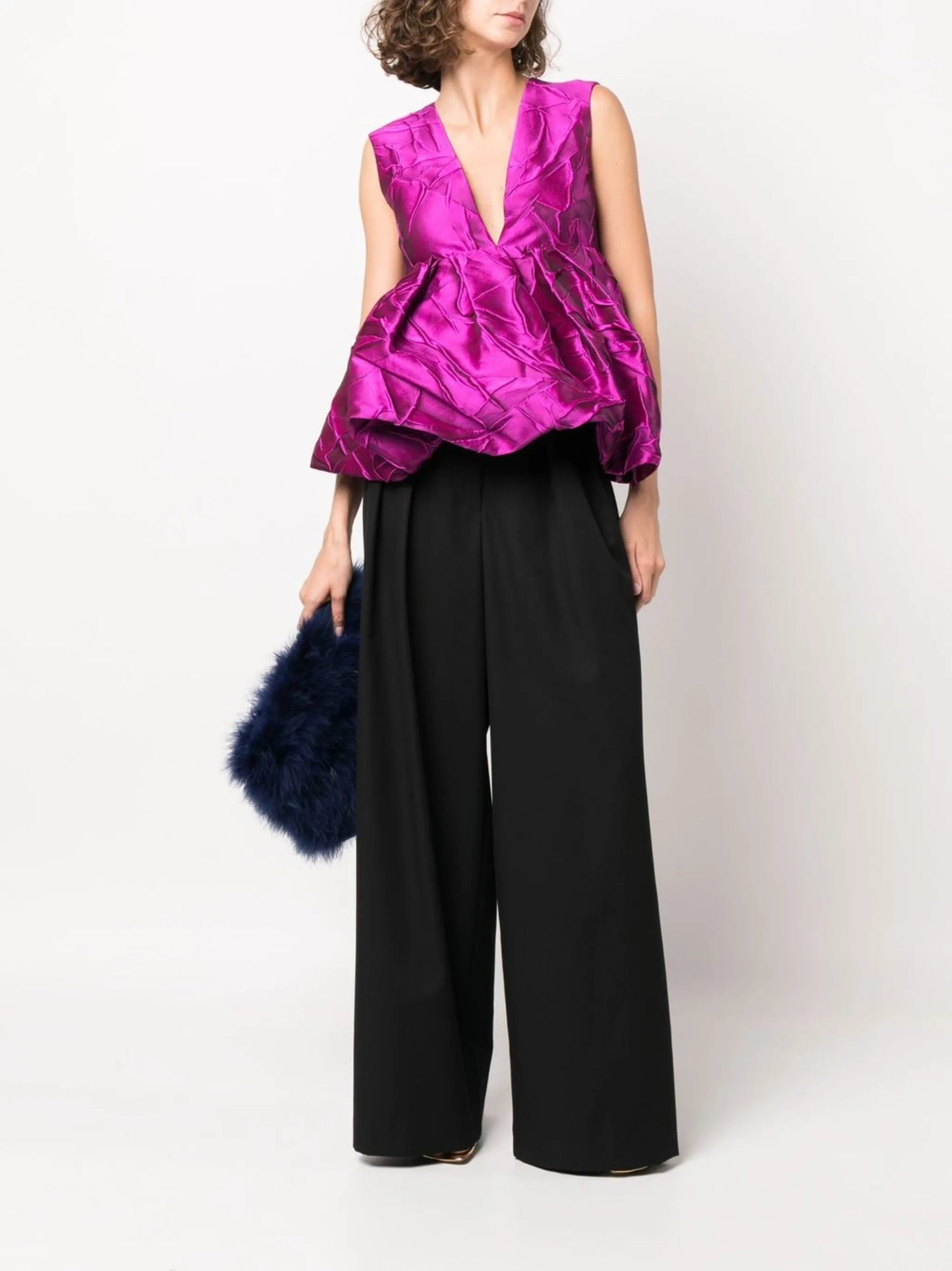 Pamplona dart-detail wide leg trousers