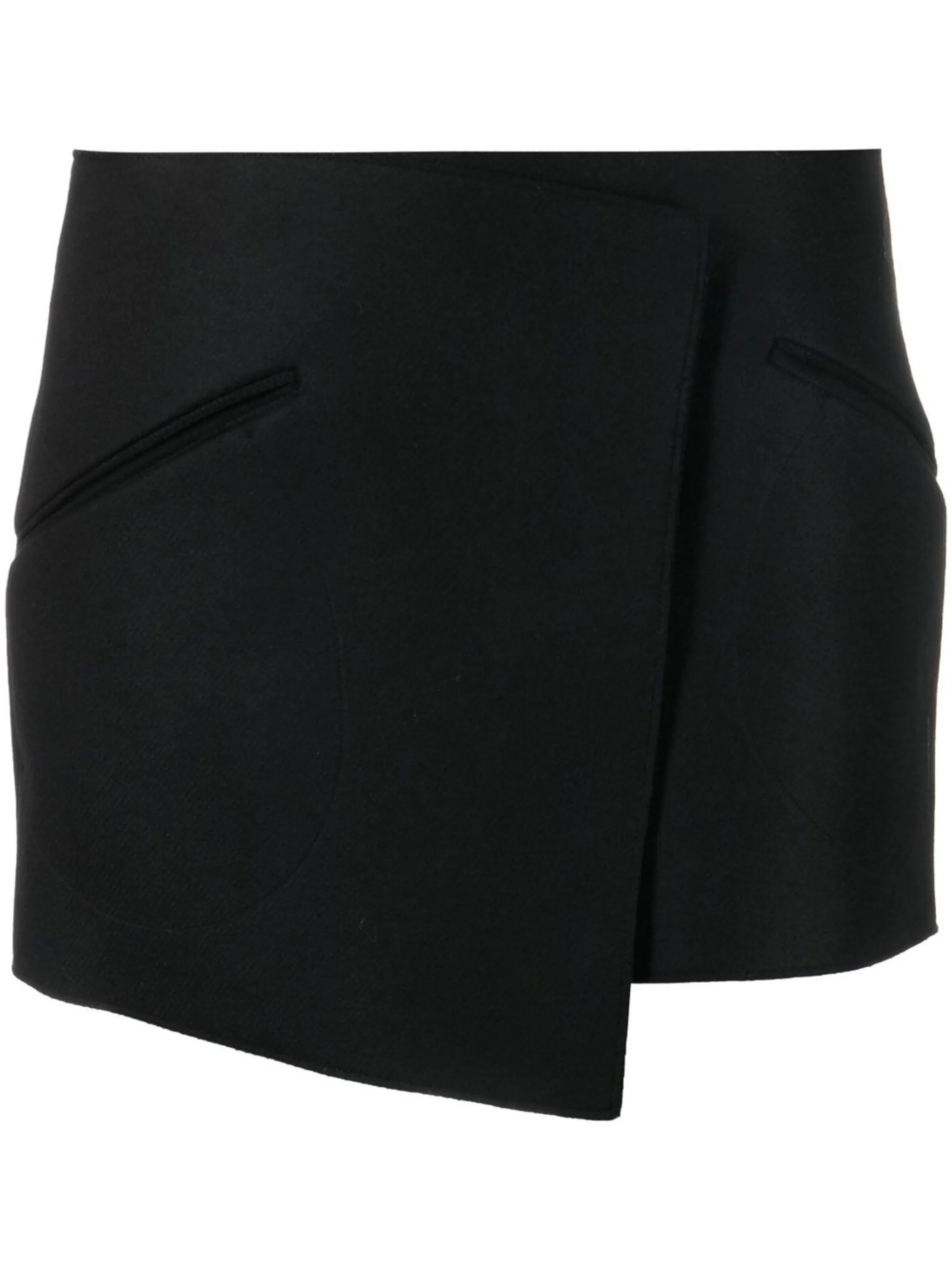Ver asymmetric raw-cut wrap skirt