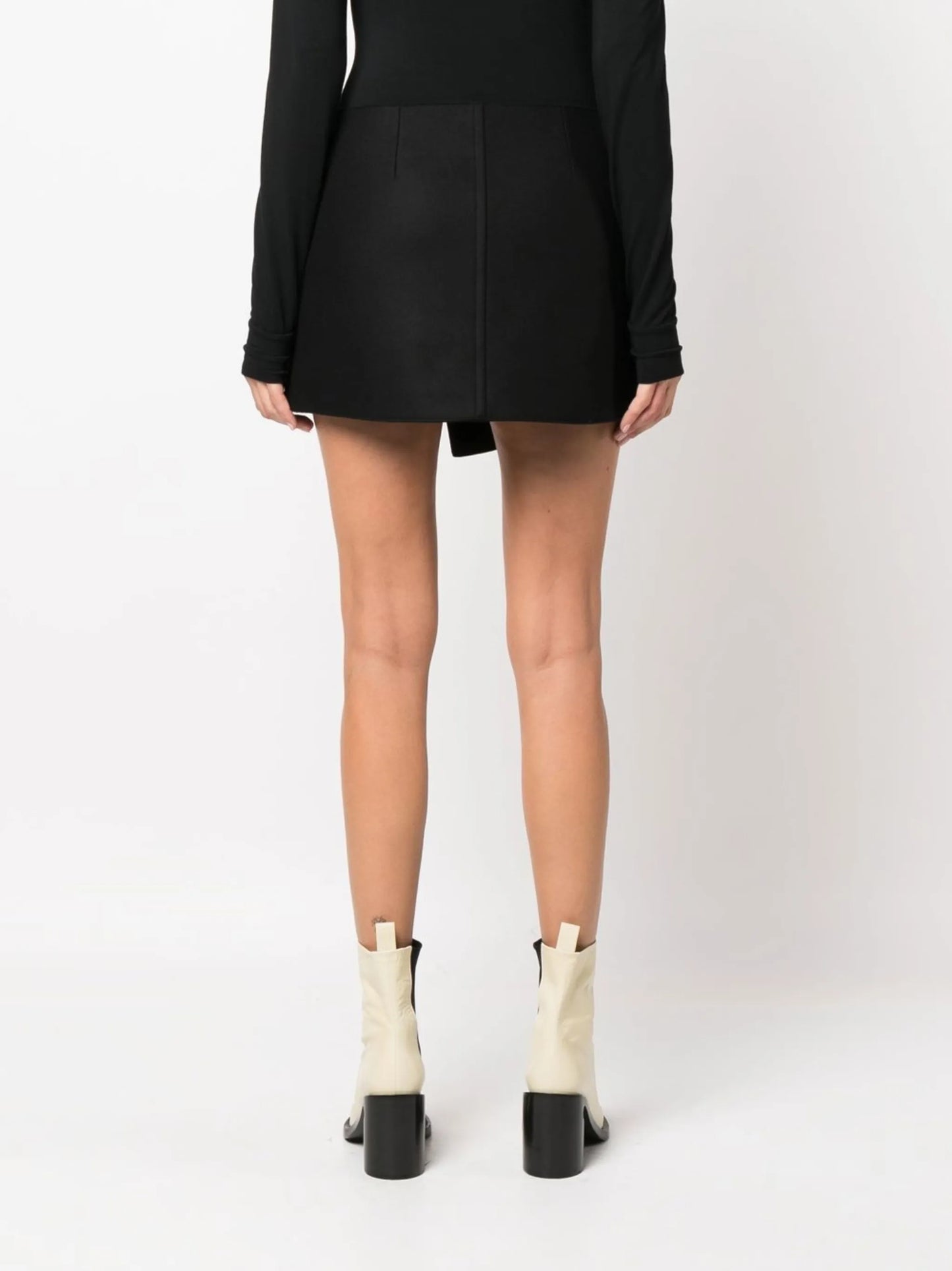 Ver asymmetric raw-cut wrap skirt