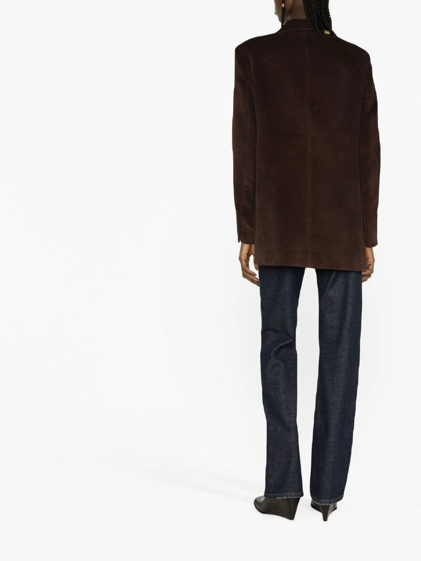 double-breasted corduroy blazer