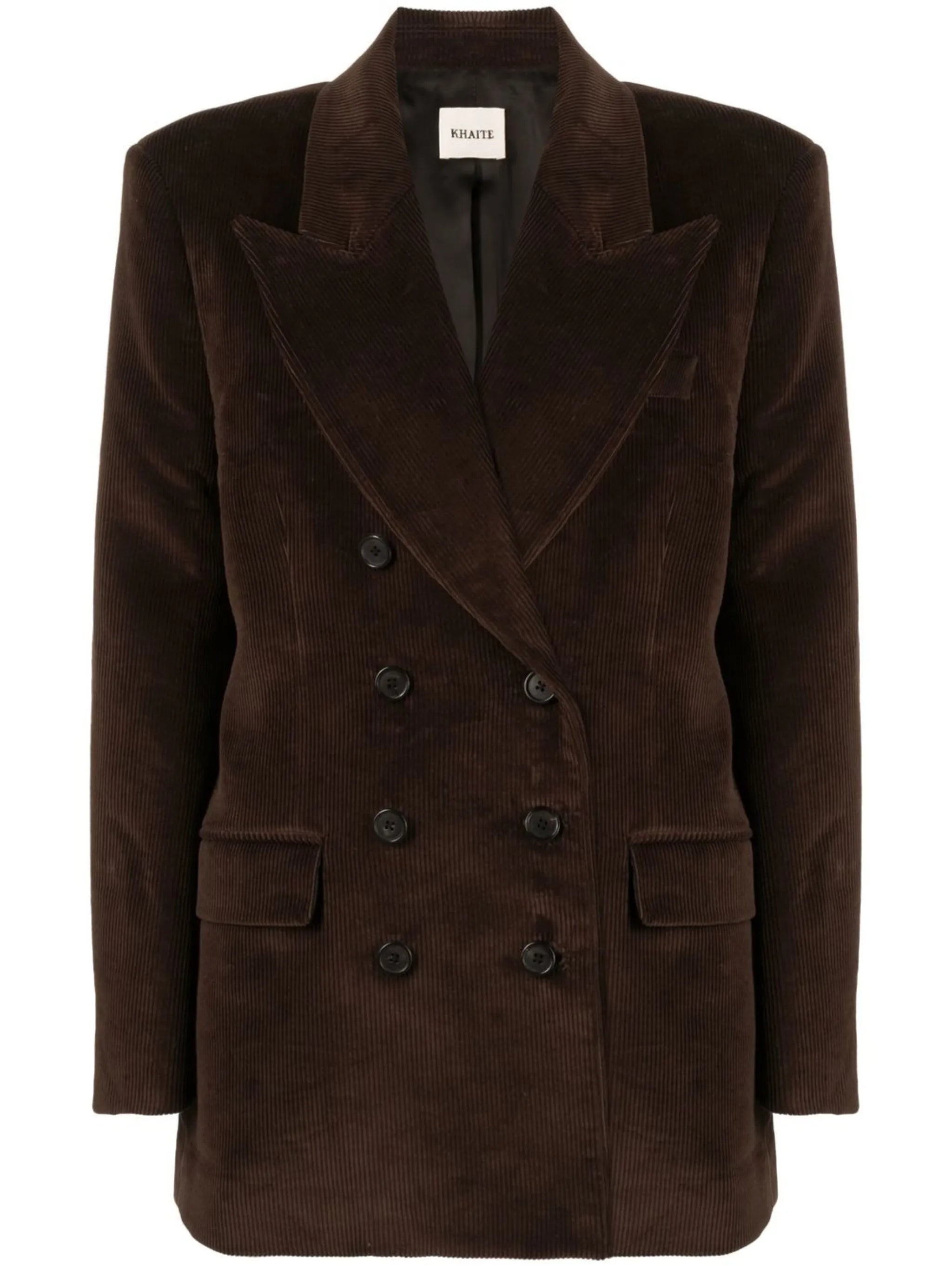 double-breasted corduroy blazer