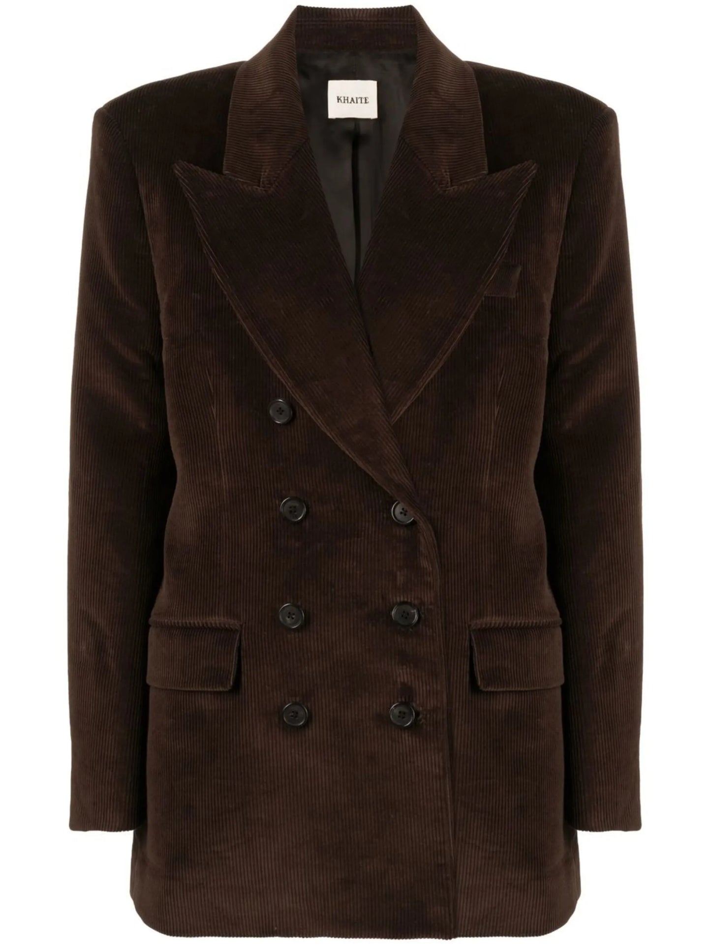 double-breasted corduroy blazer