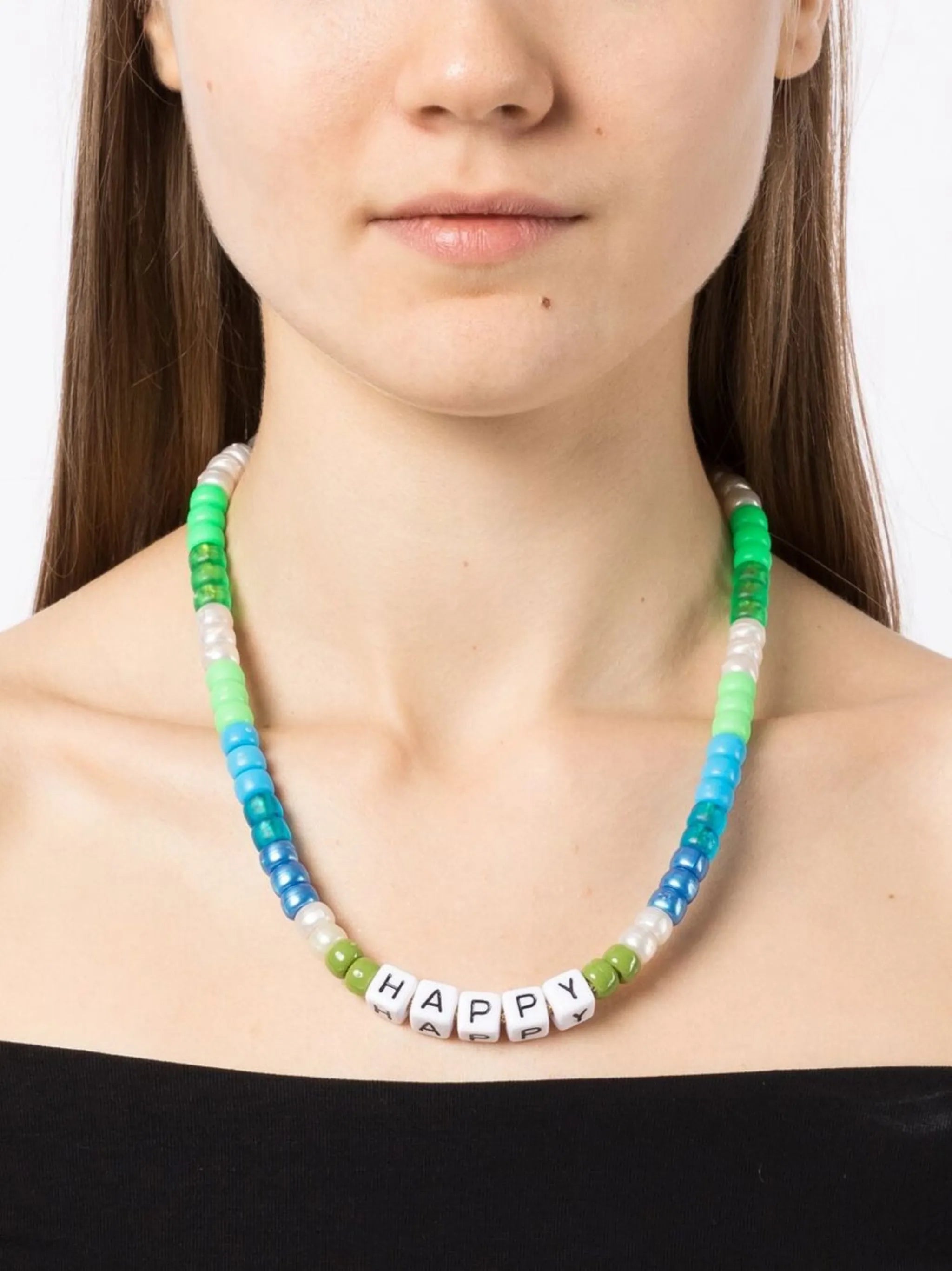 Happy beaded necklace