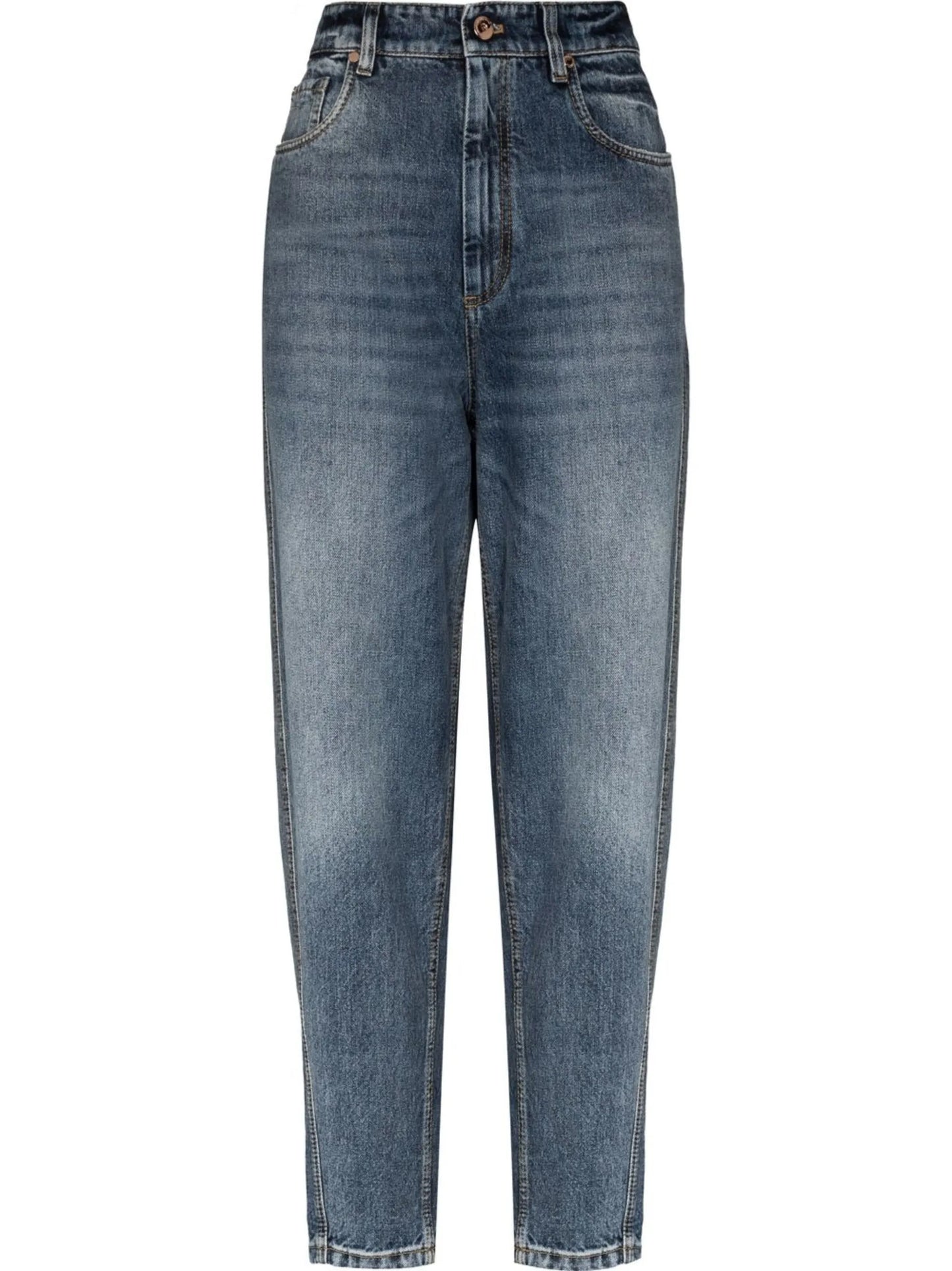 mid-rise tapered jeans