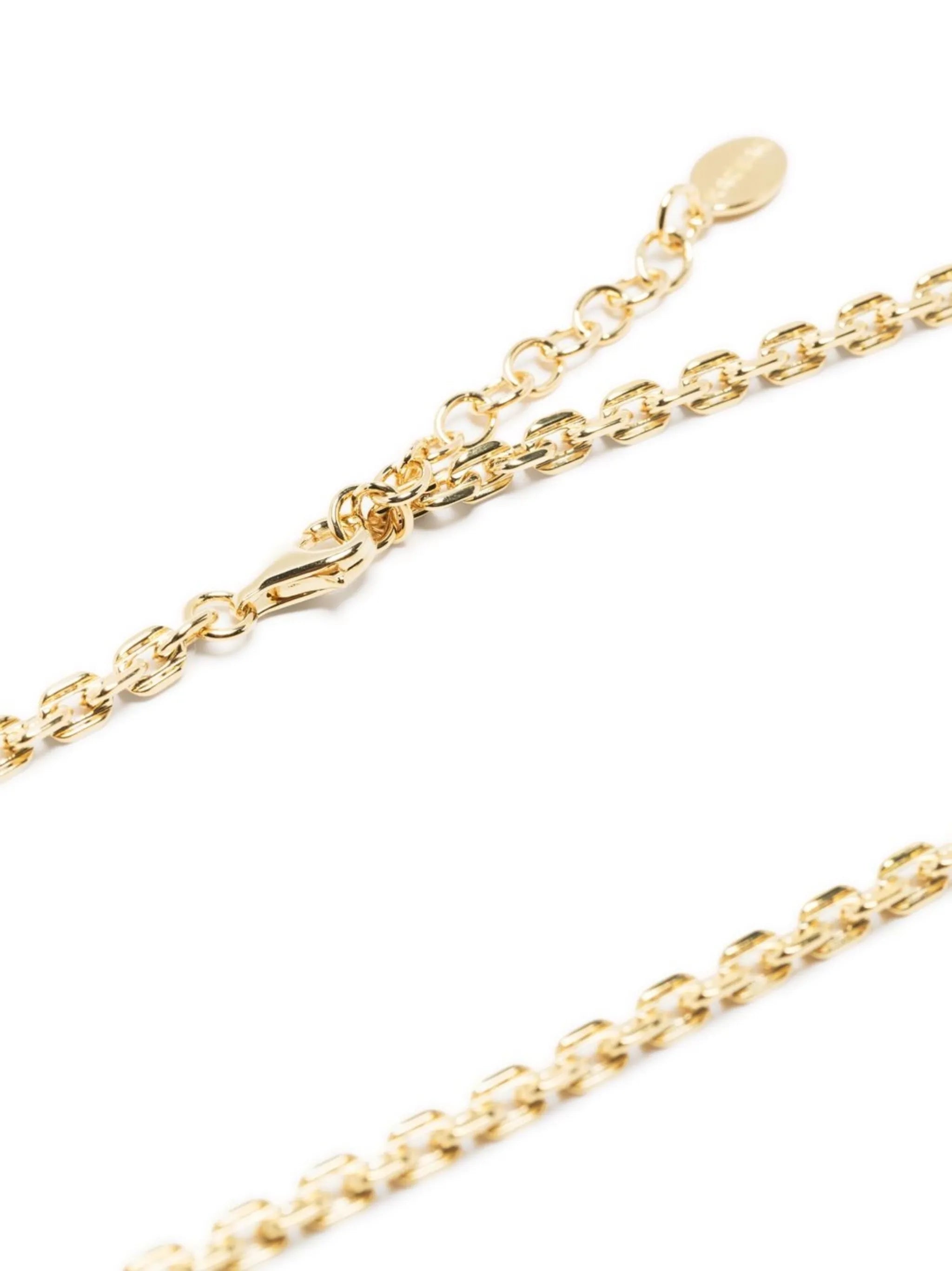 18kt gold-plated curb-chain necklace