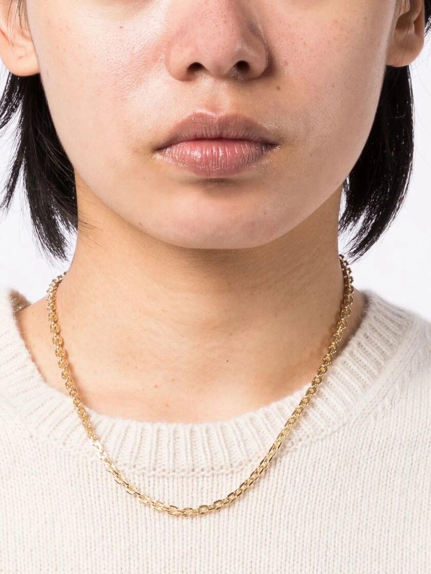 18kt gold-plated curb-chain necklace