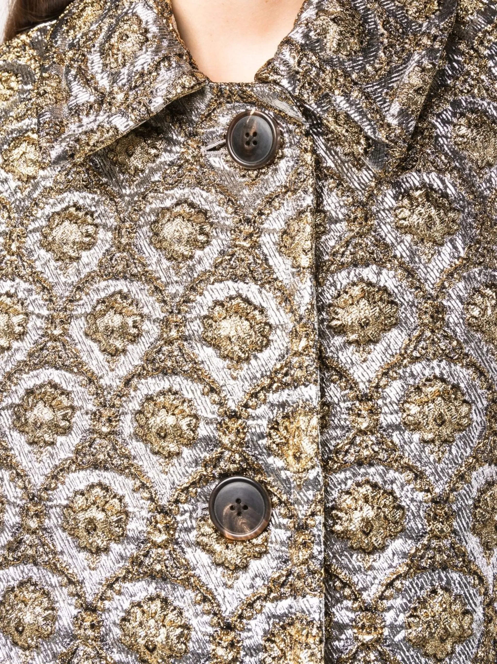 patterned jacquard coat