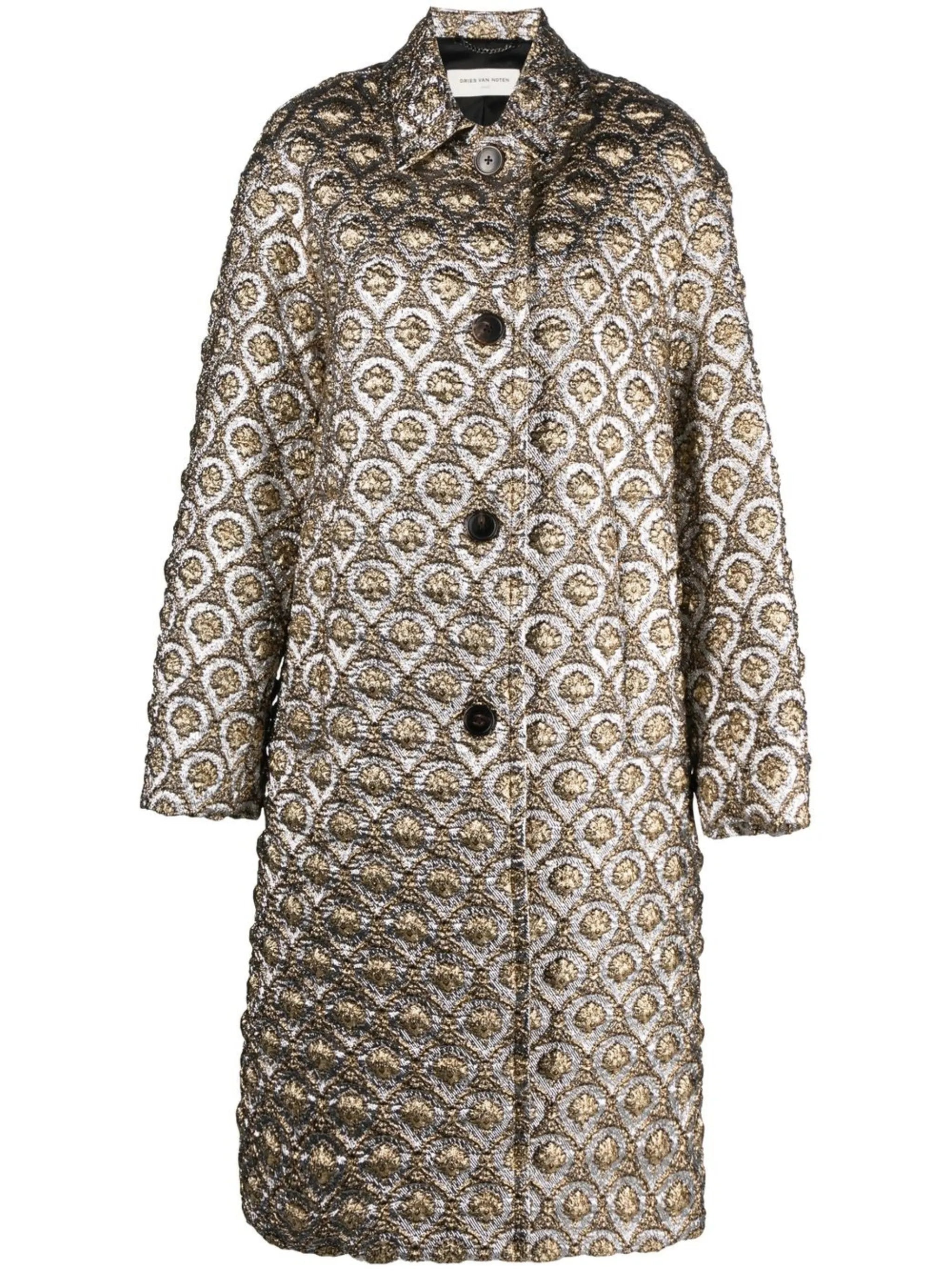 patterned jacquard coat