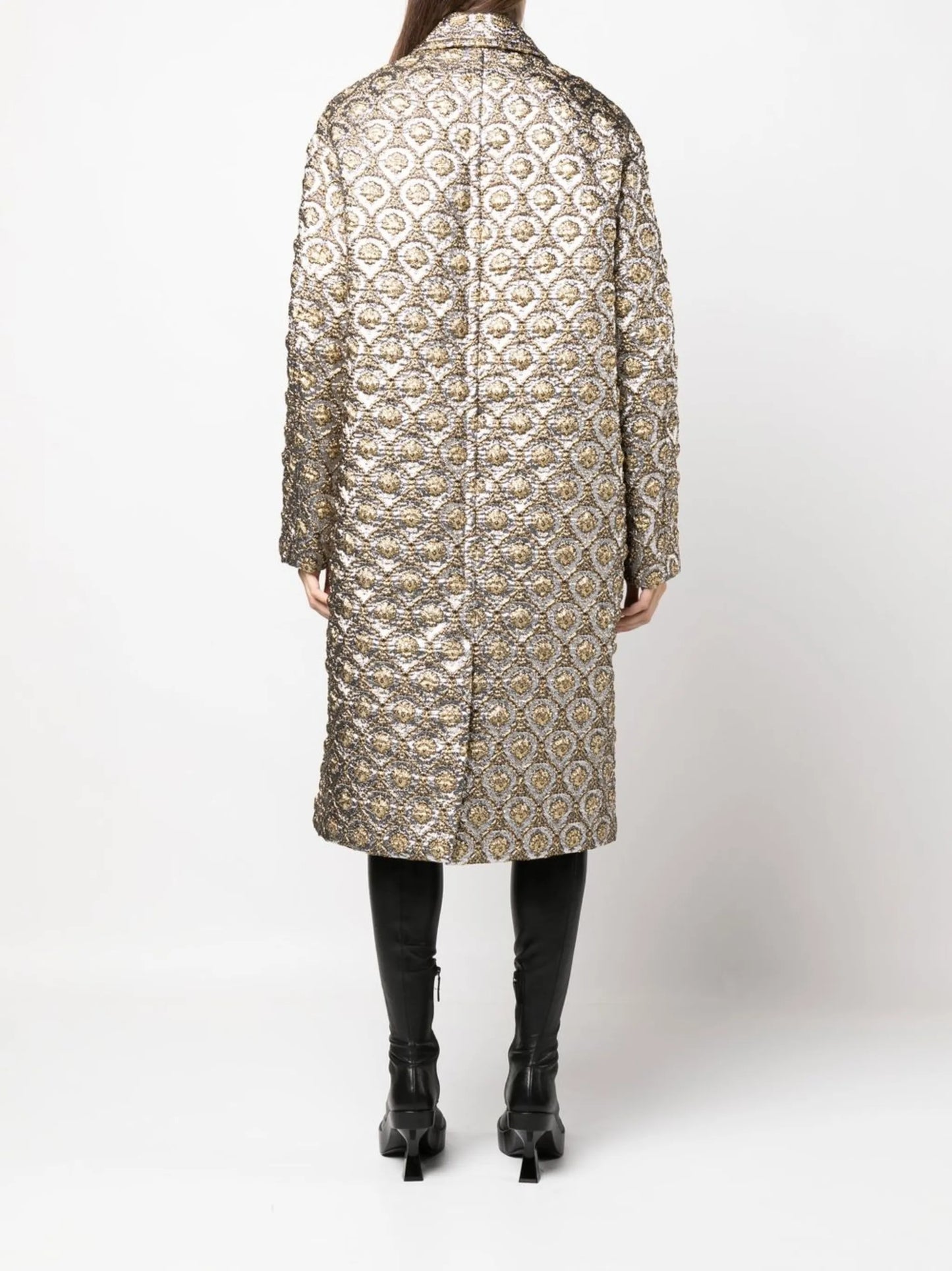 patterned jacquard coat