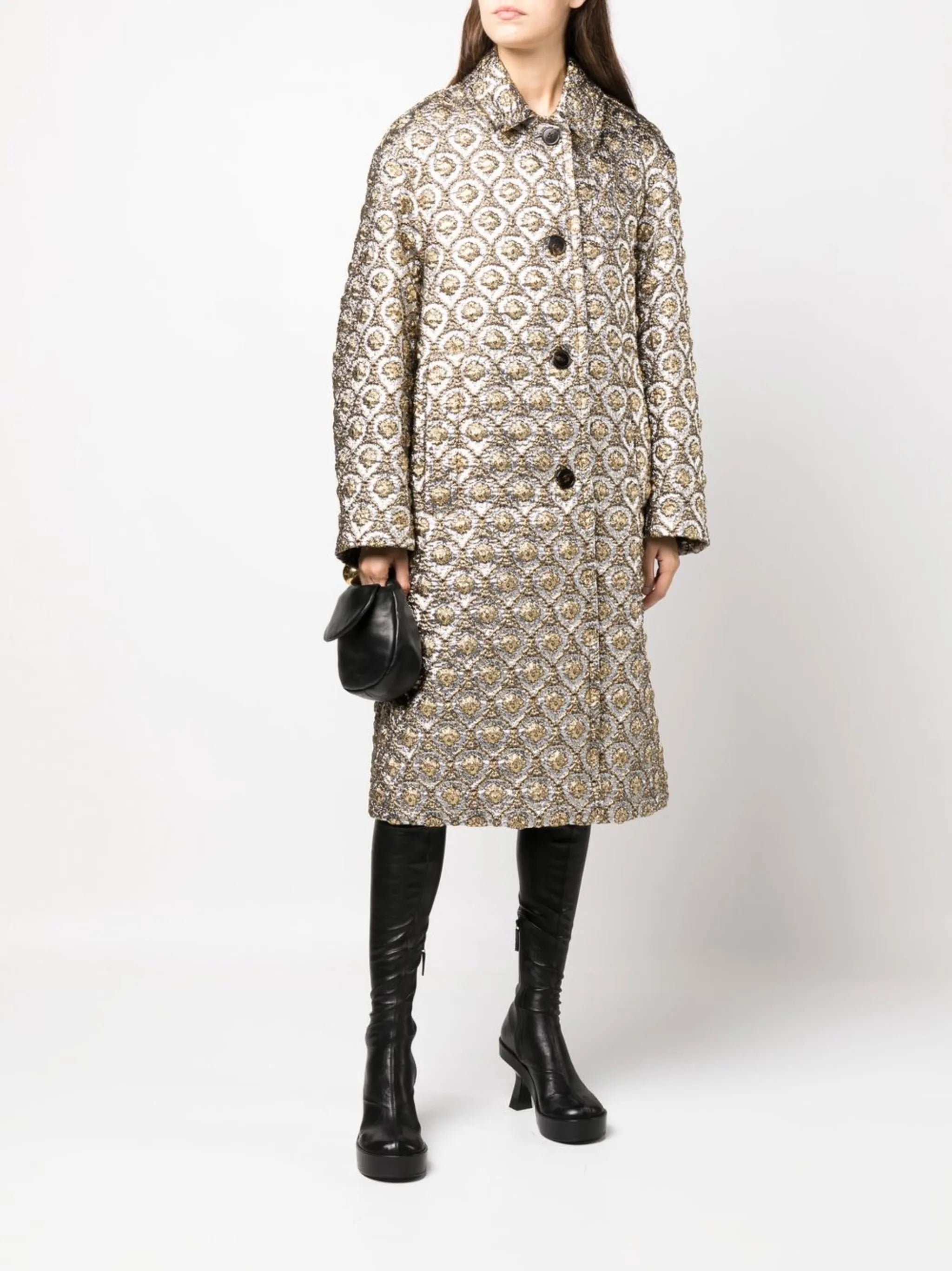 patterned jacquard coat