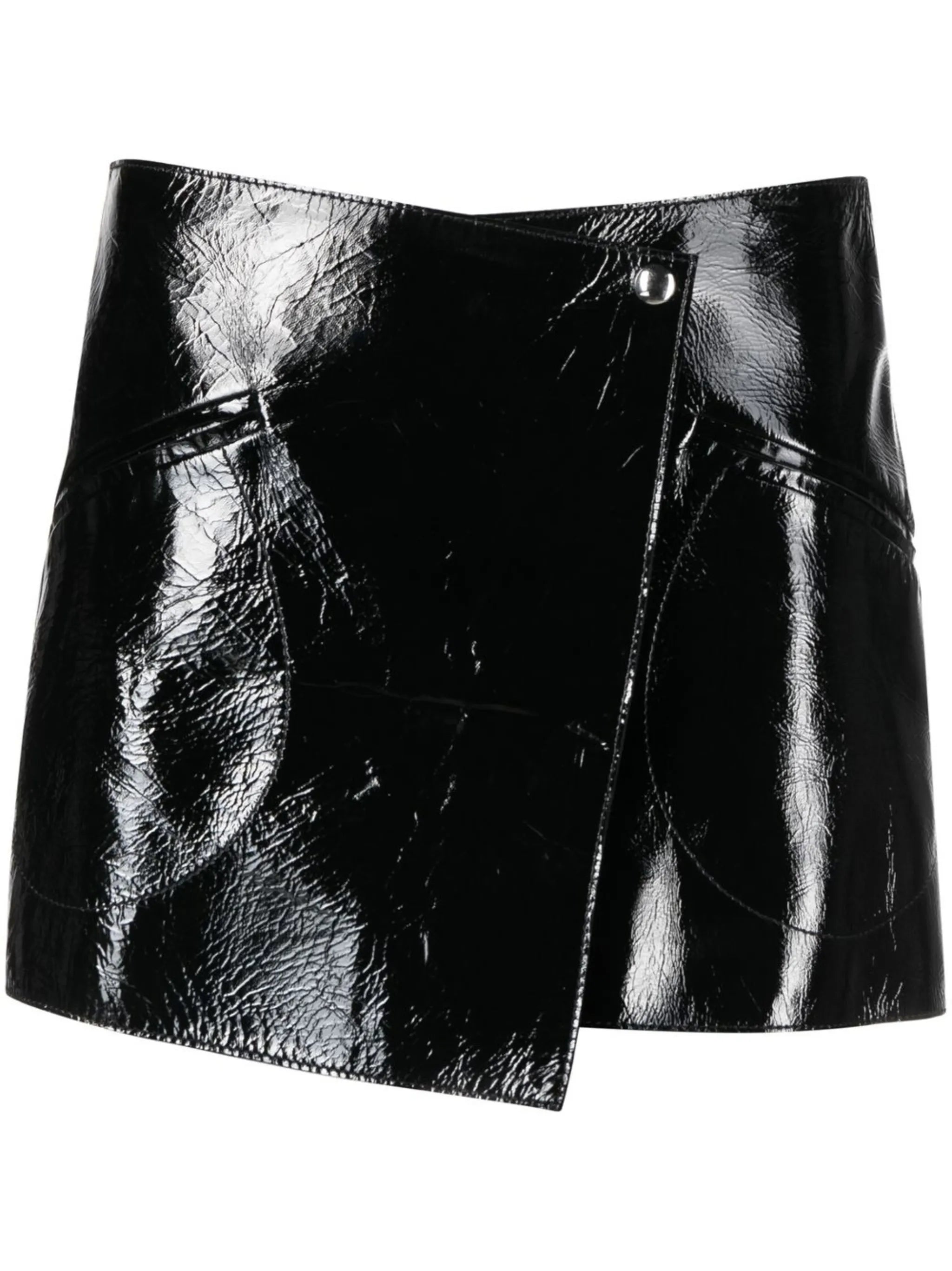 The Vera leather wrap skirt
