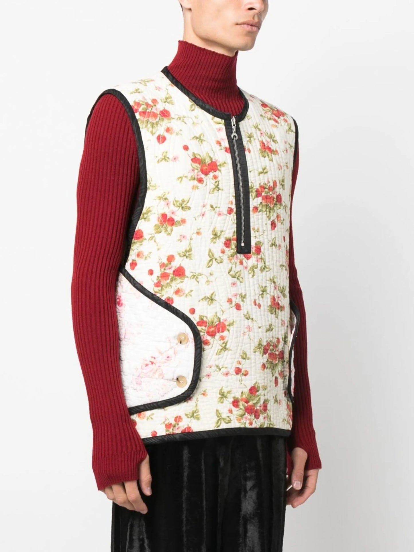 boutis floral-print armor gilet