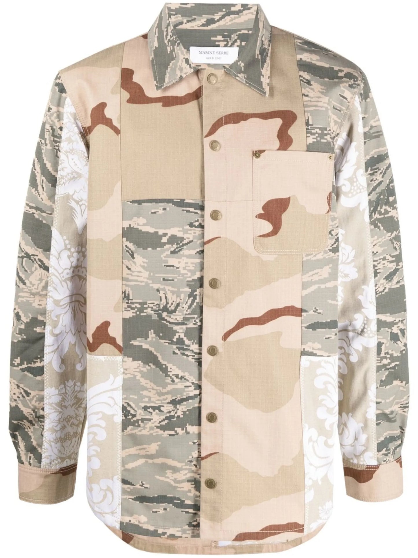 camouflage-print panelled shirt jacket