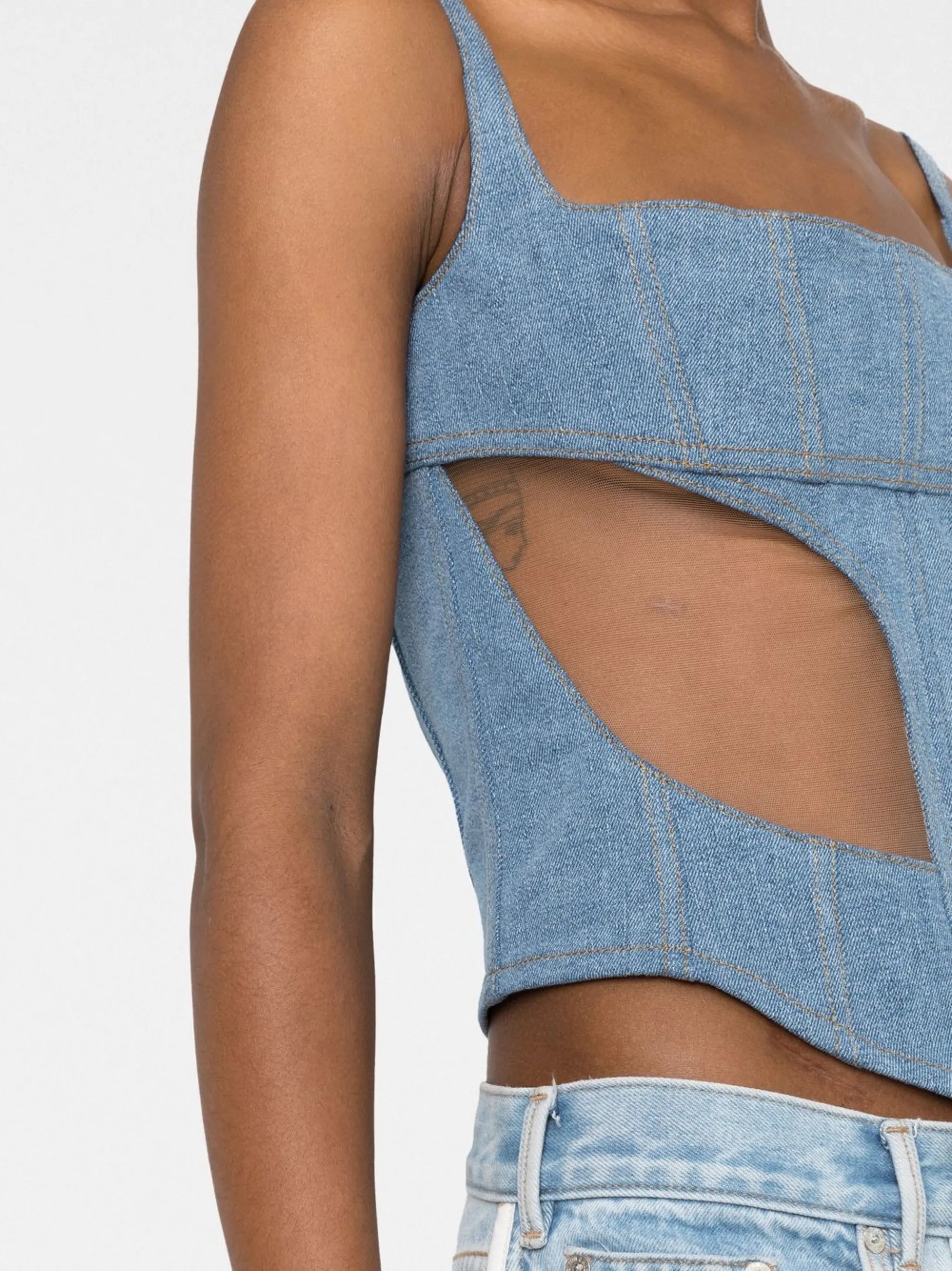 boned-bodice sleeveless top