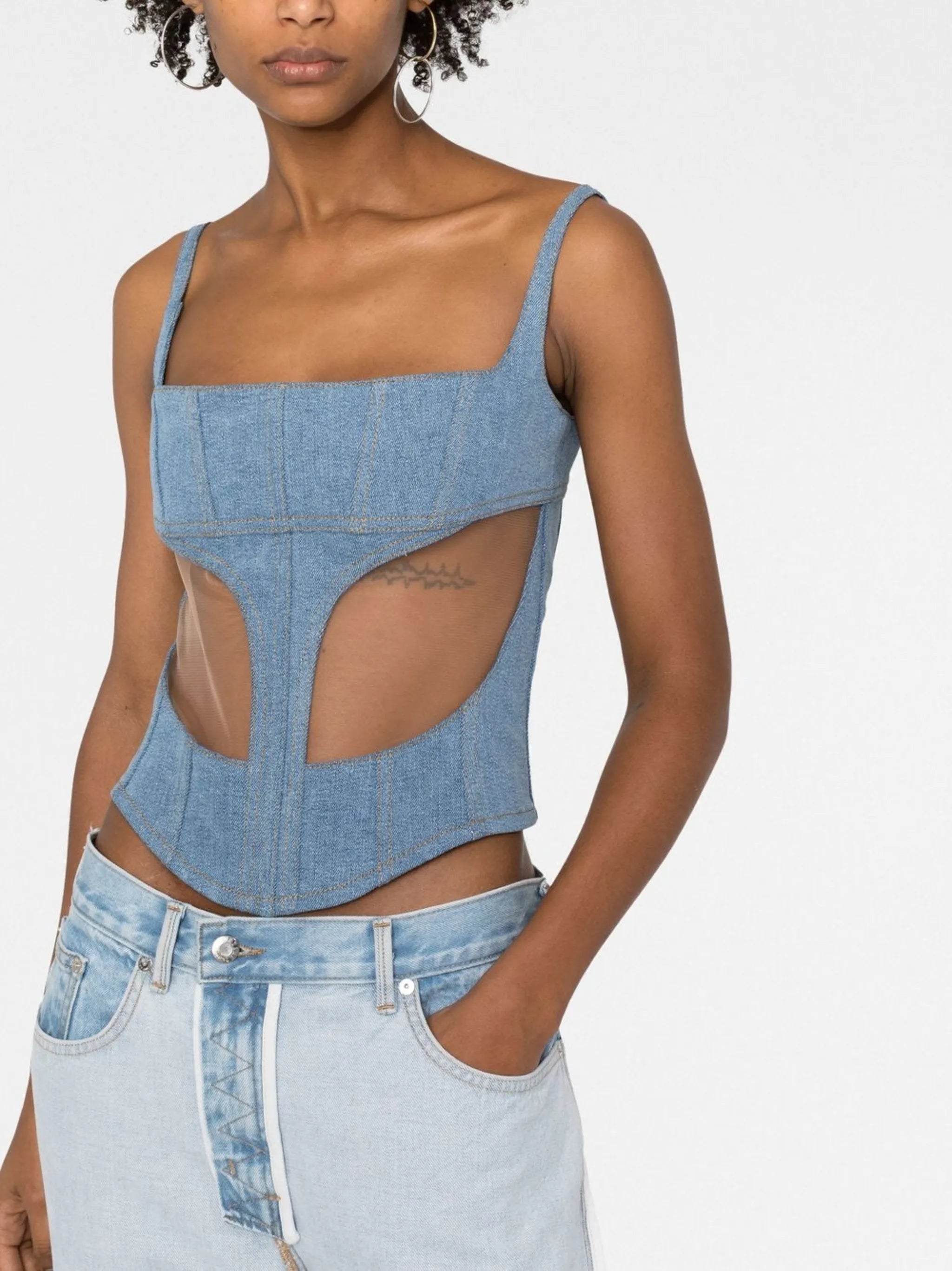 boned-bodice sleeveless top