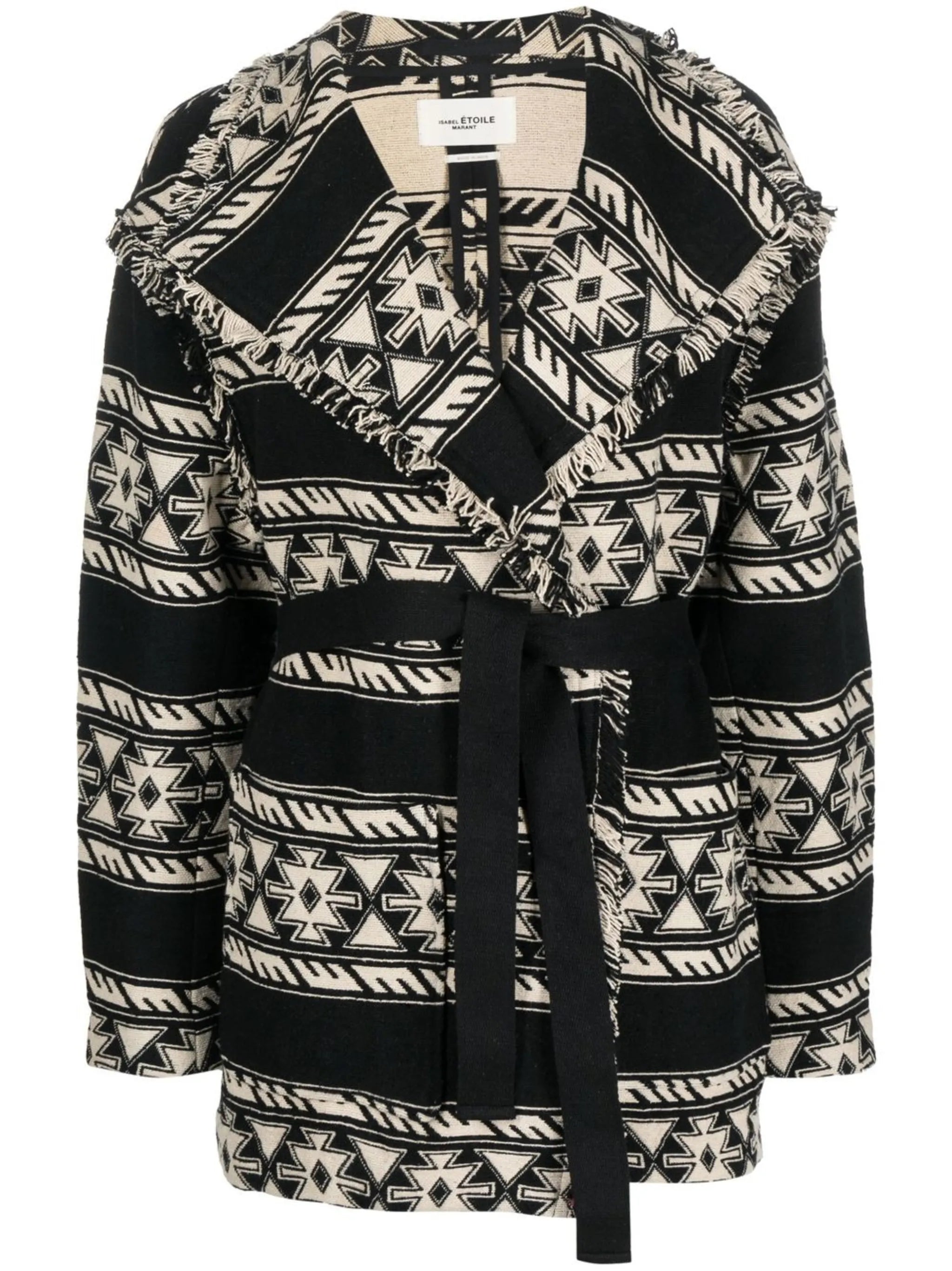geometric-print coat