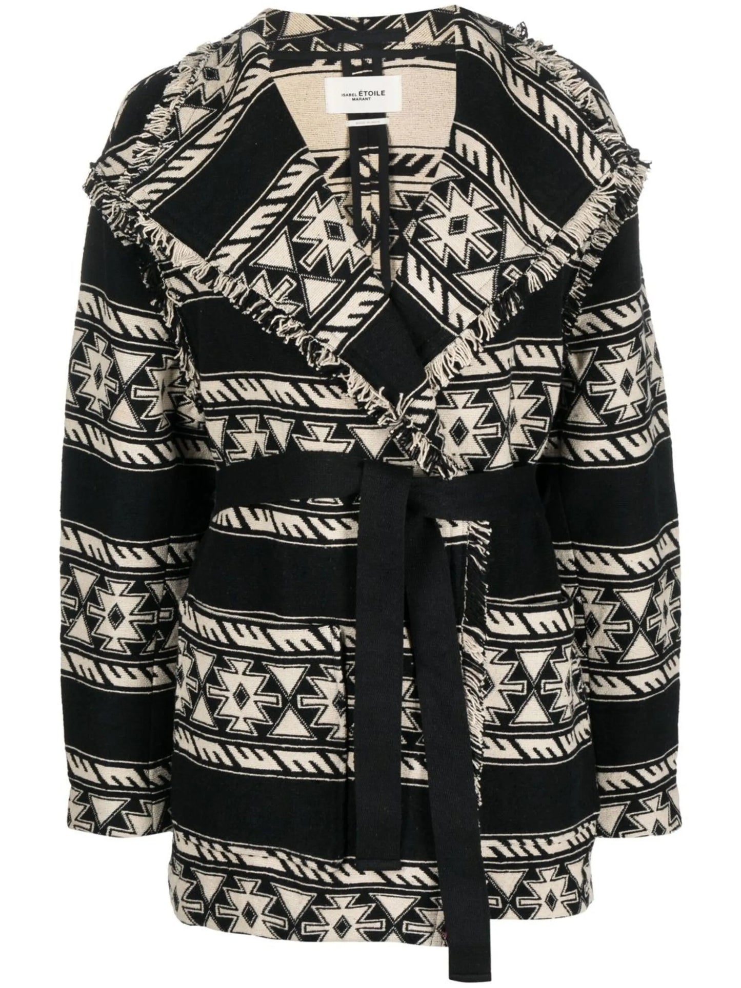geometric-print coat
