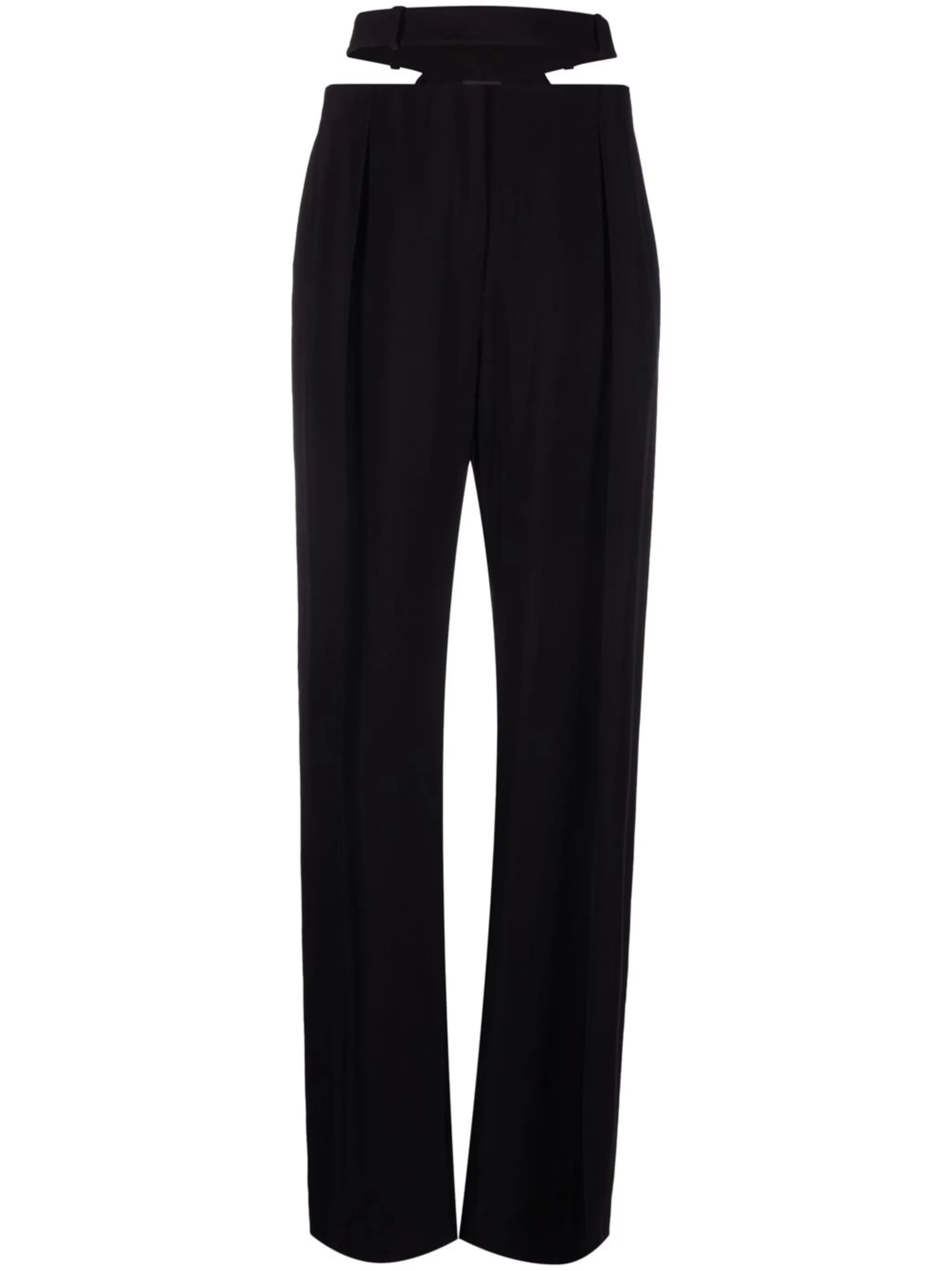 high-waisted tailored trousers
