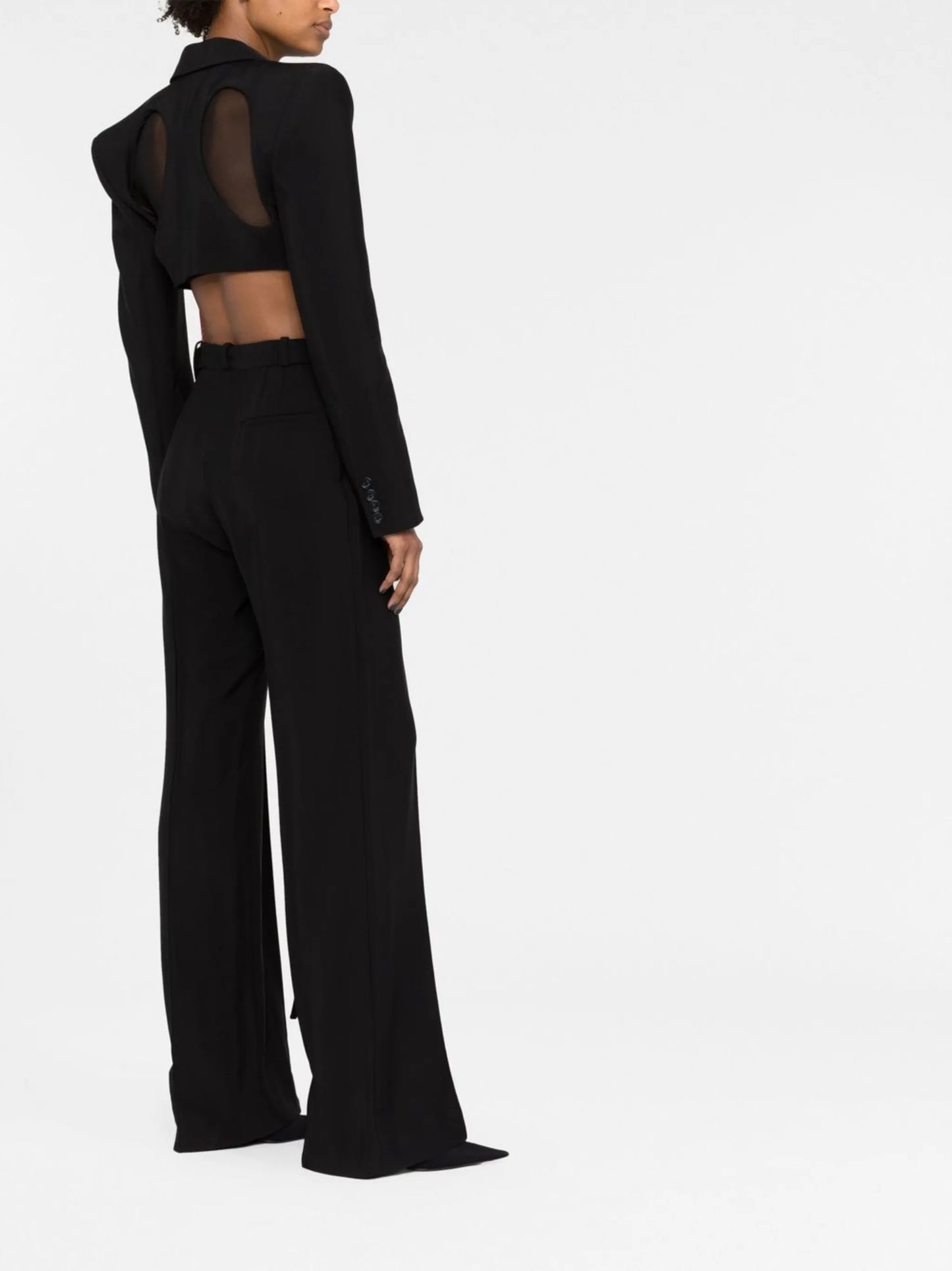 high-waisted tailored trousers