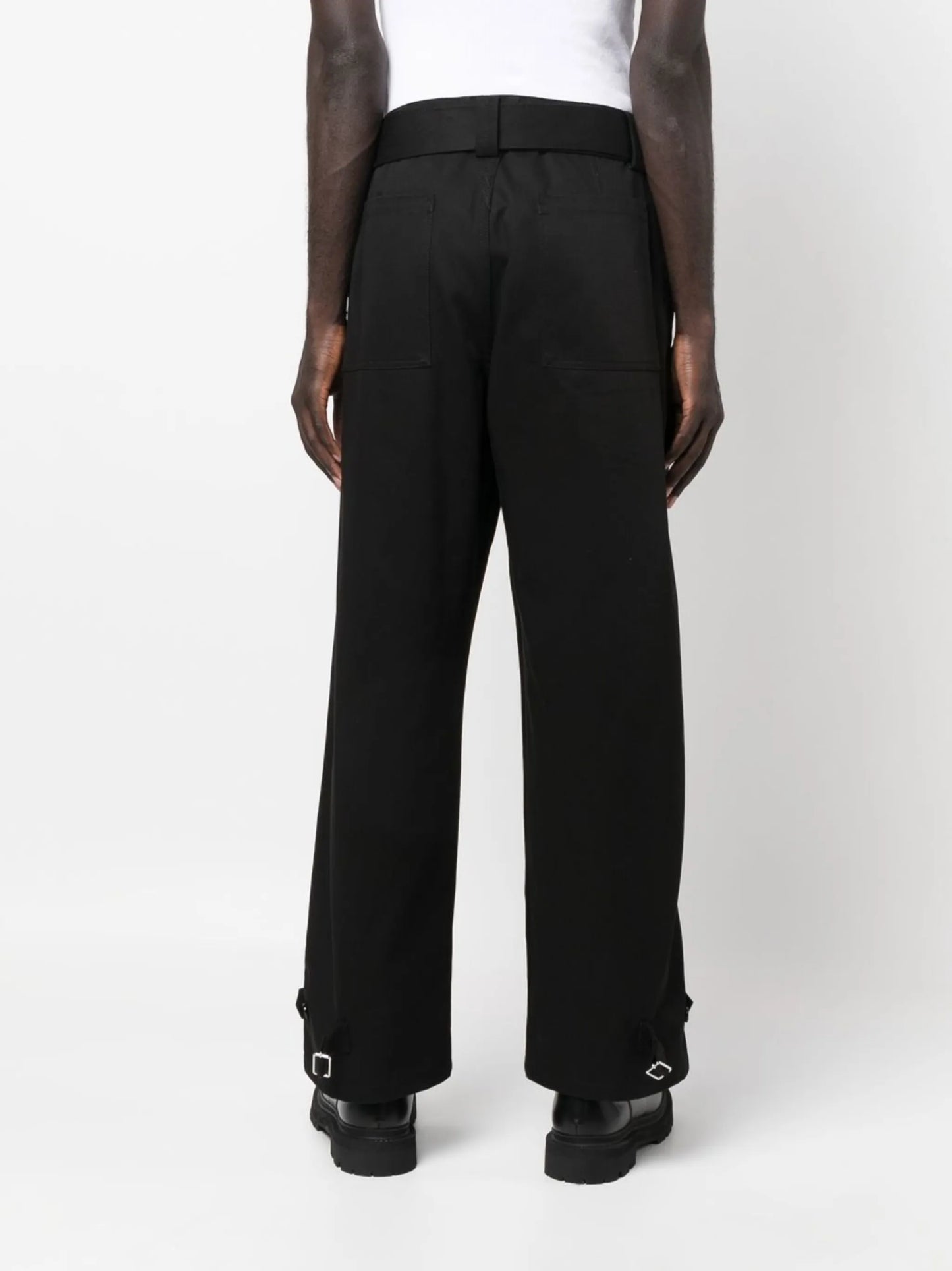 buckled four-pocket straight trousers