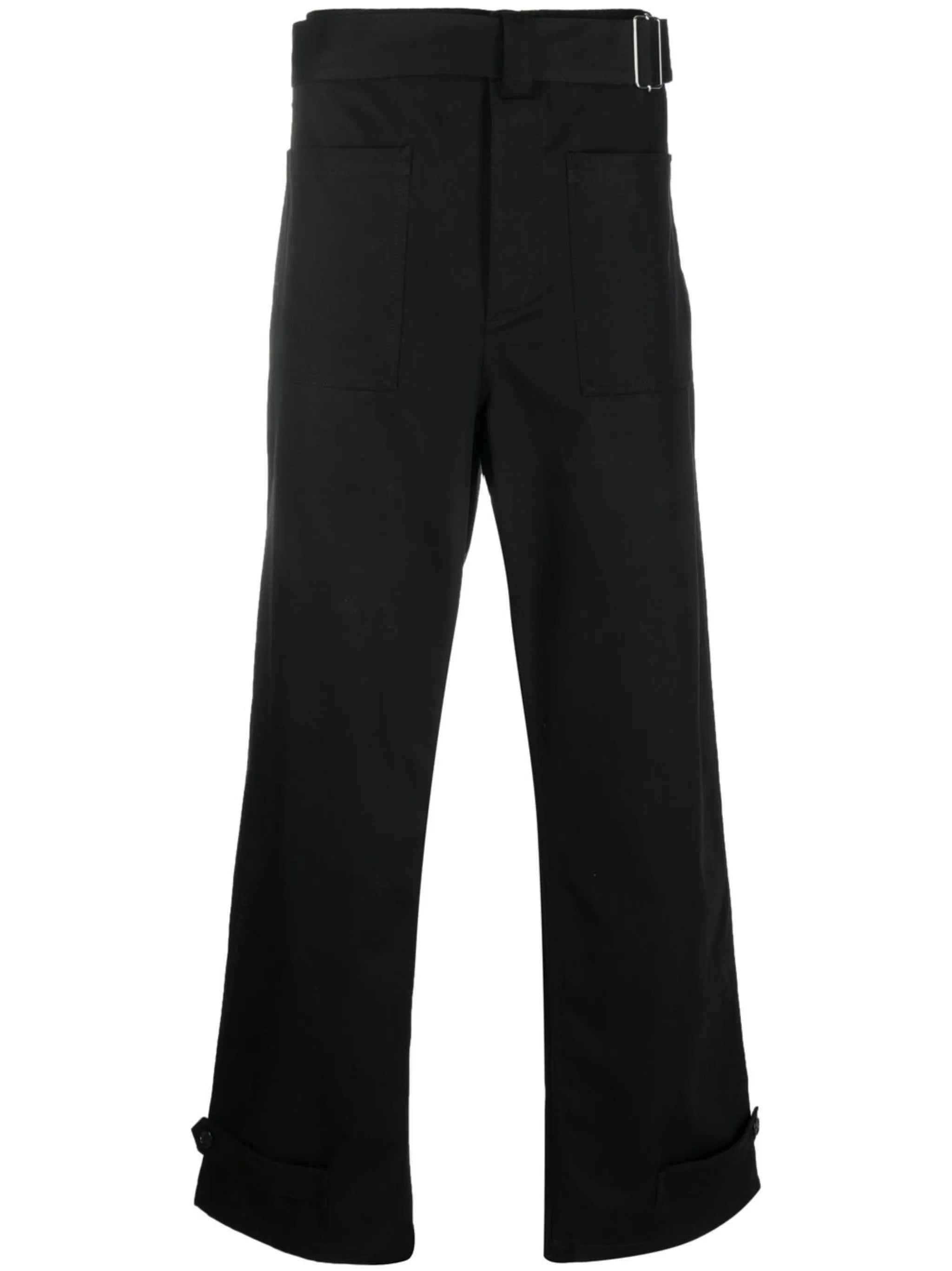 buckled four-pocket straight trousers