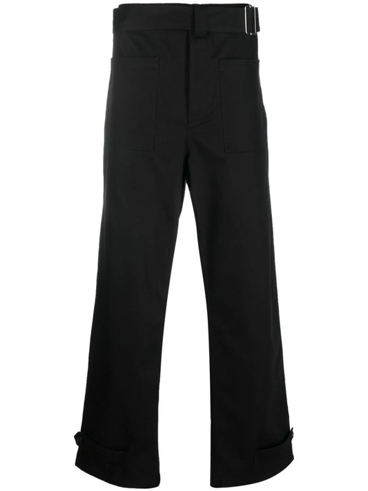 buckled four-pocket straight trousers