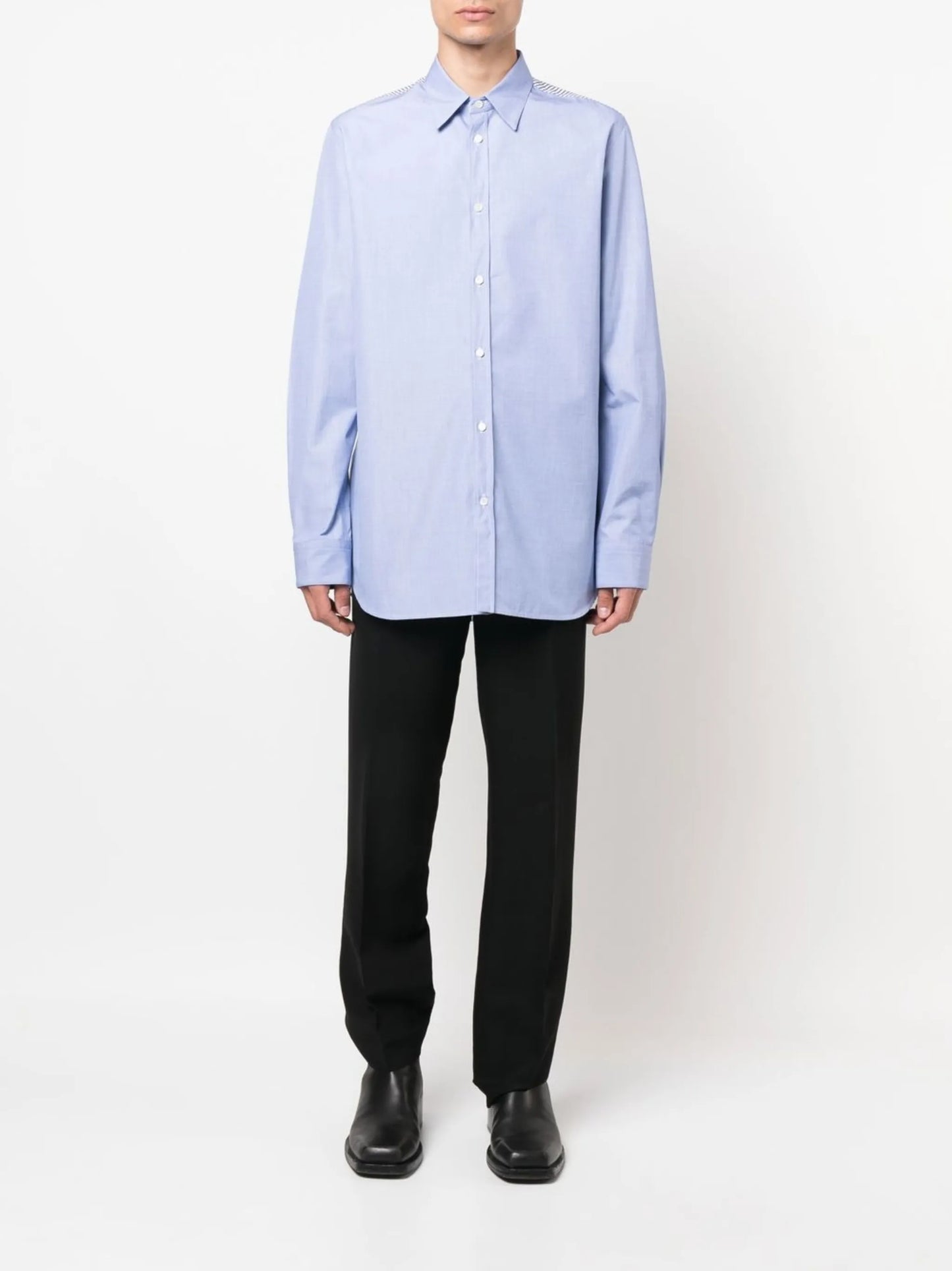 logo-print striped shirt