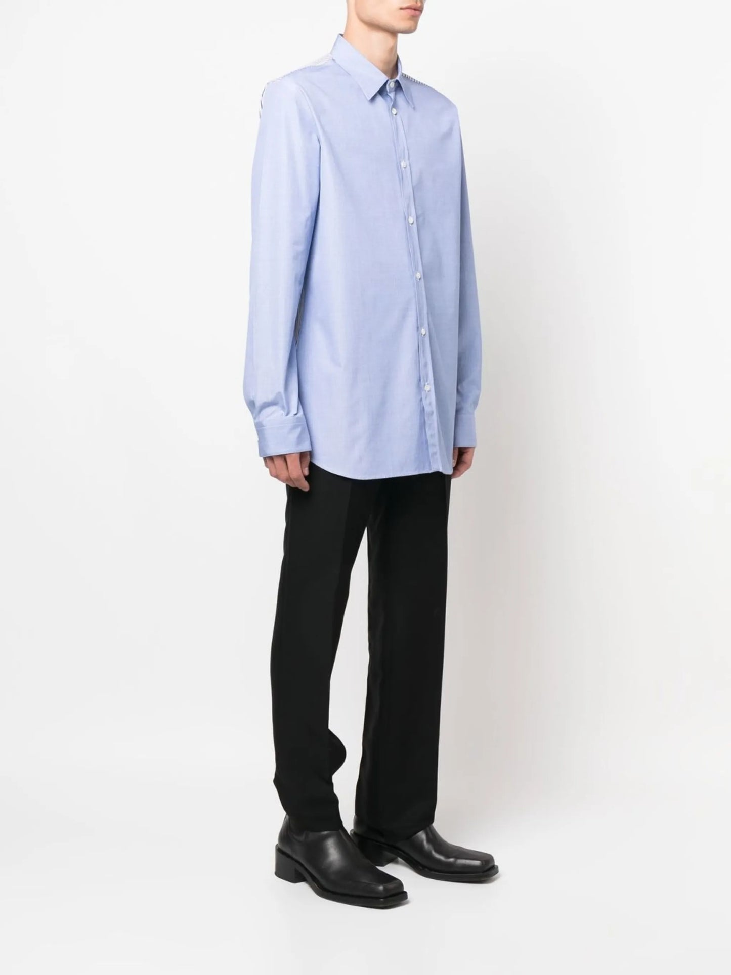 logo-print striped shirt