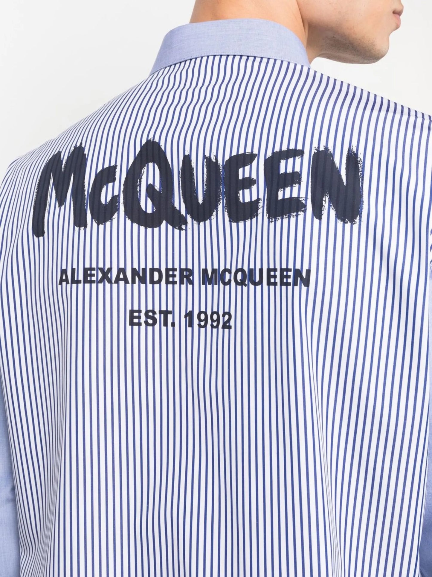 logo-print striped shirt
