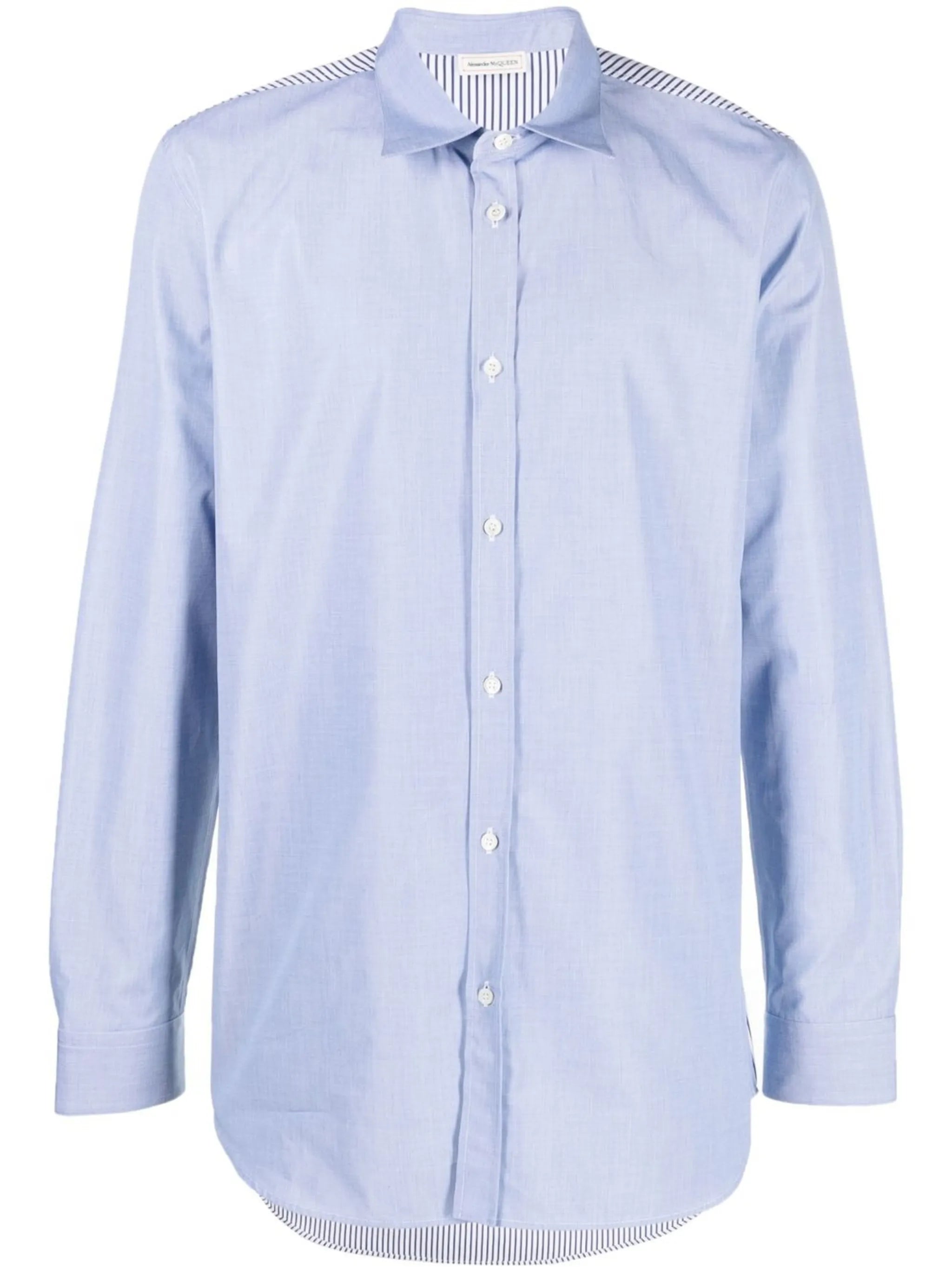 logo-print striped shirt