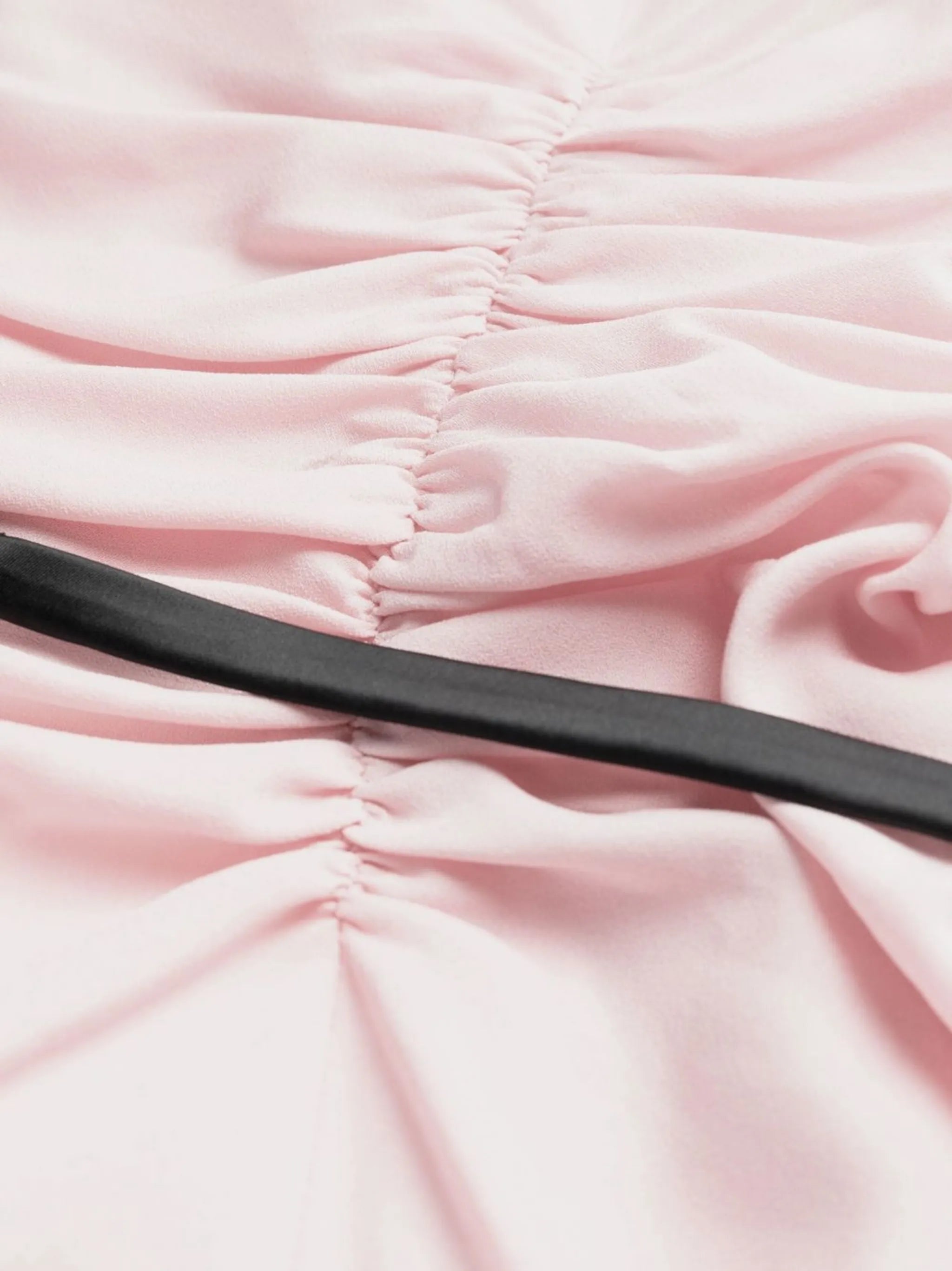 ruched-detail V-back dress