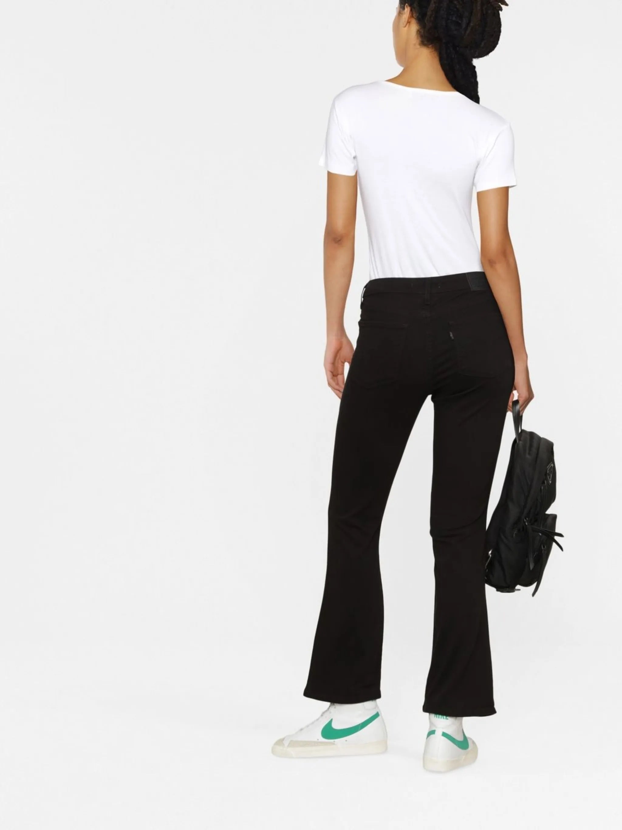 high-rise bootcut jeans