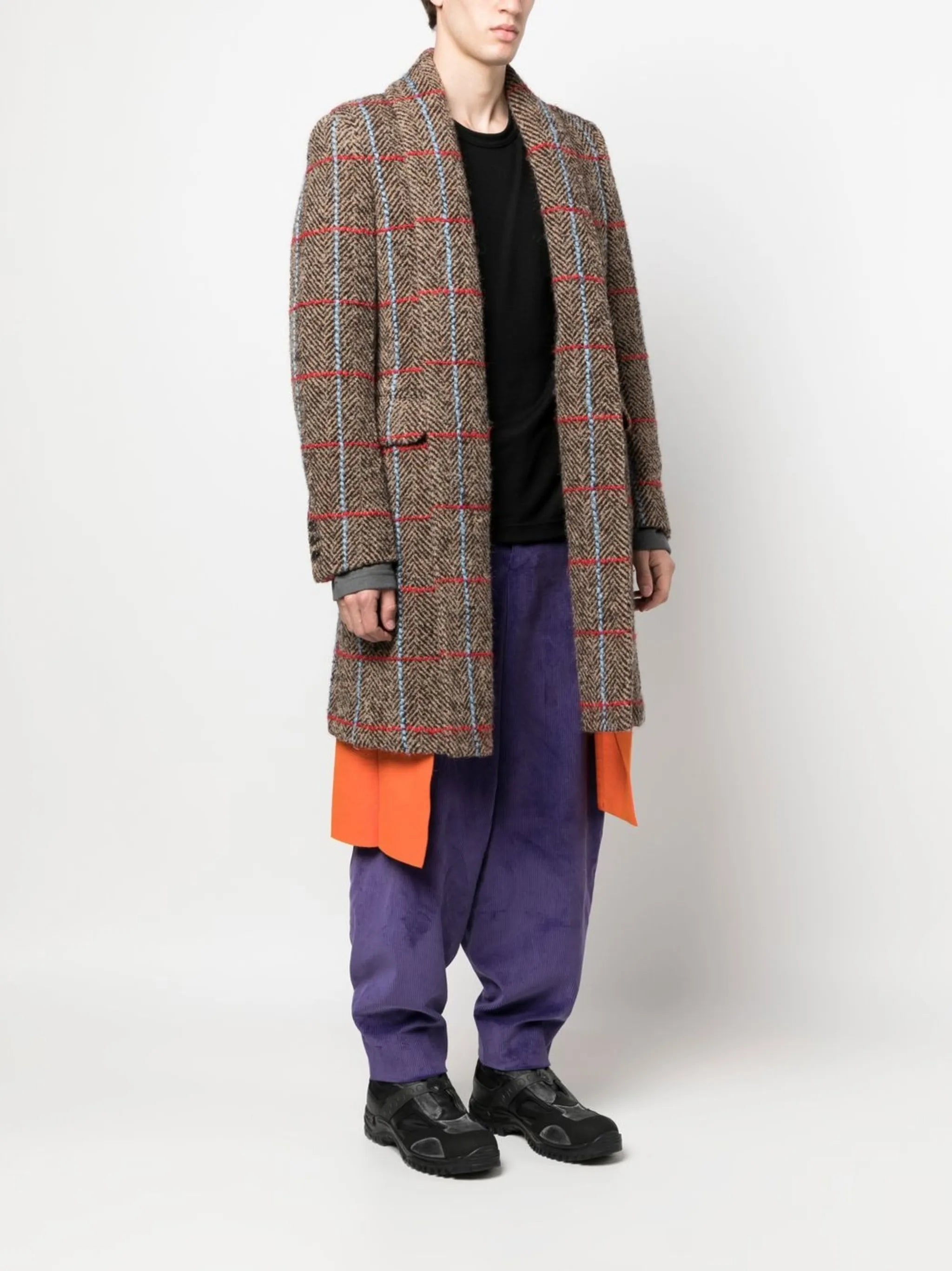 herringbone tweed reversible overcoat