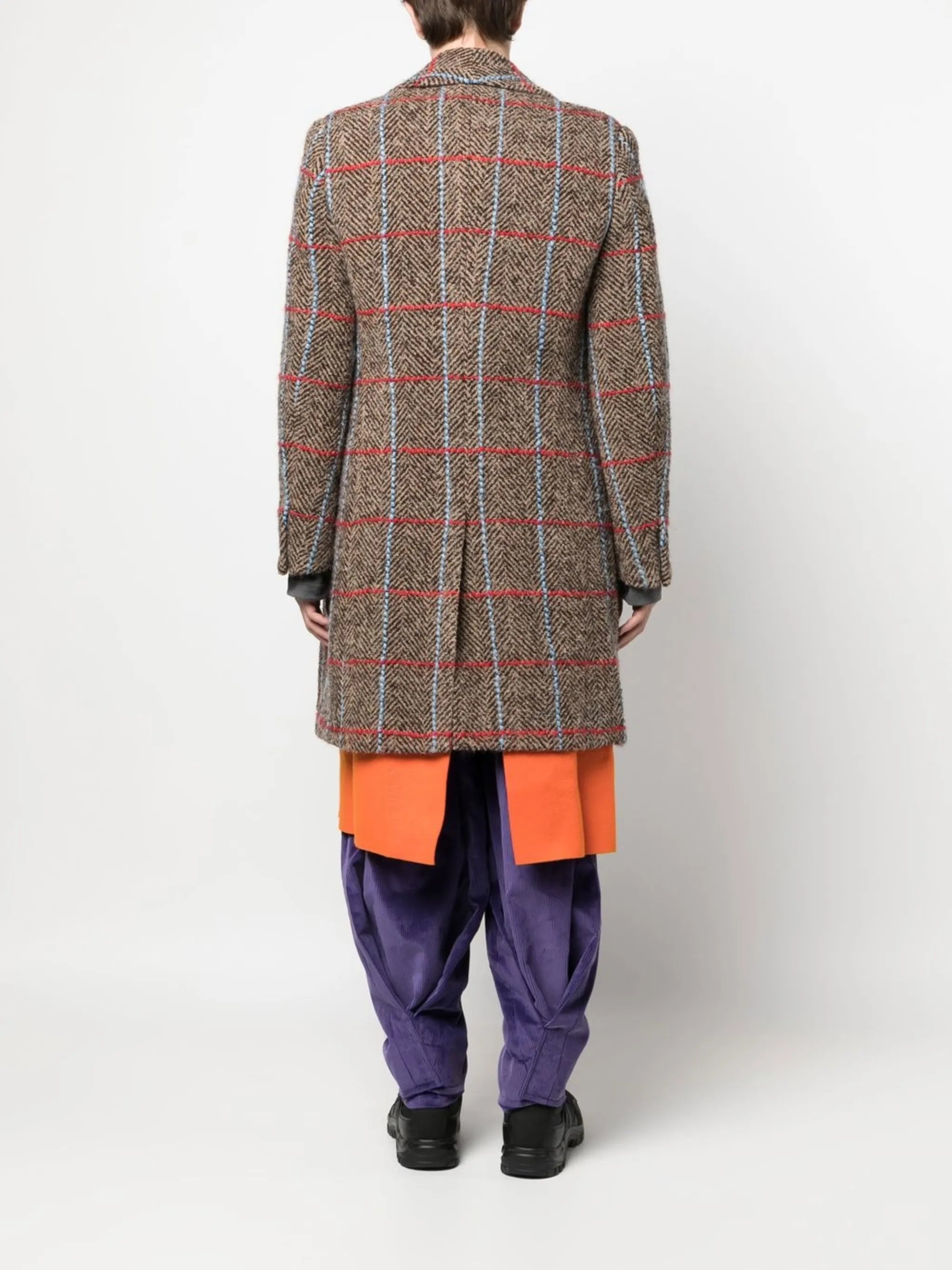 herringbone tweed reversible overcoat
