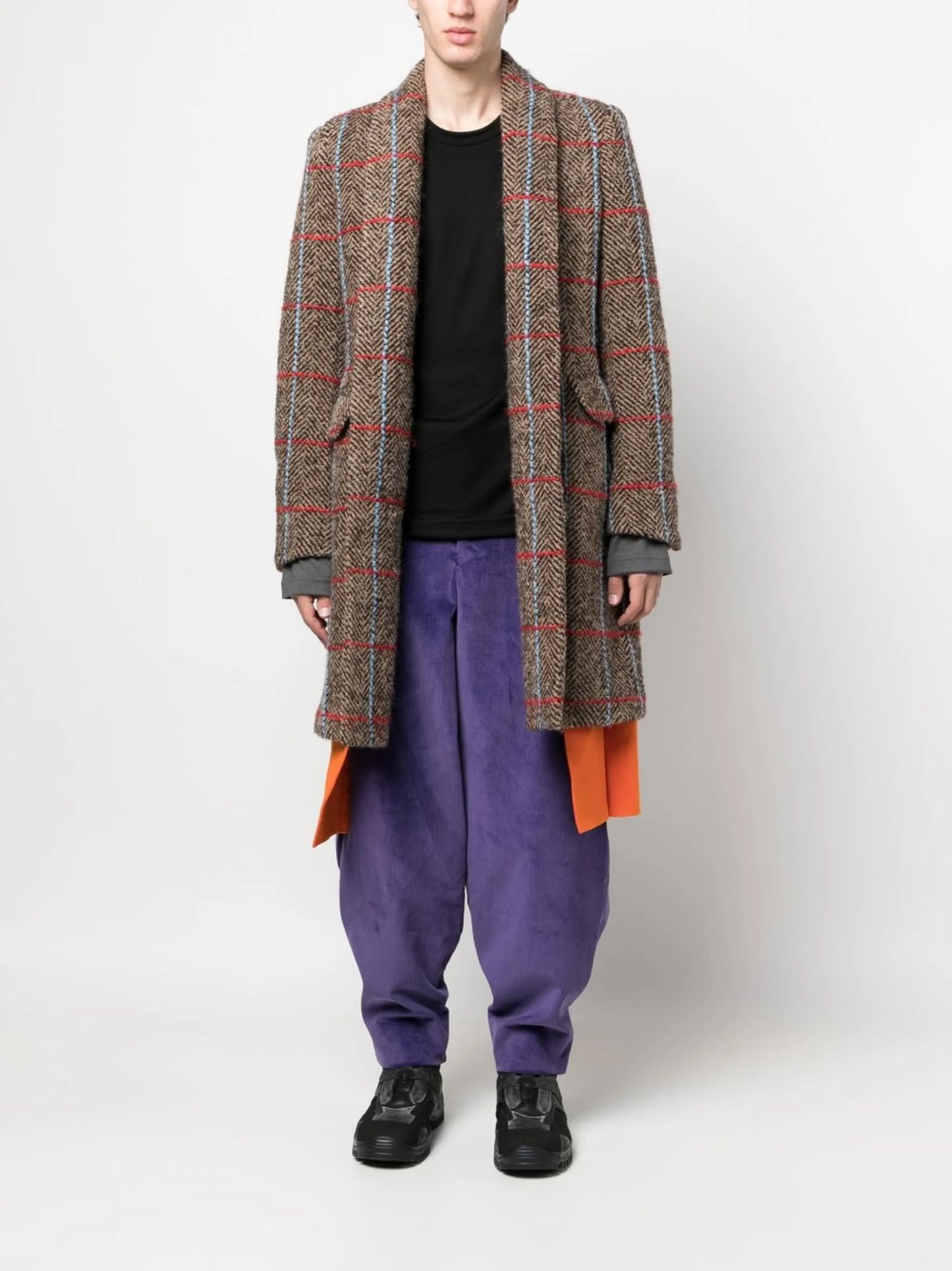 herringbone tweed reversible overcoat