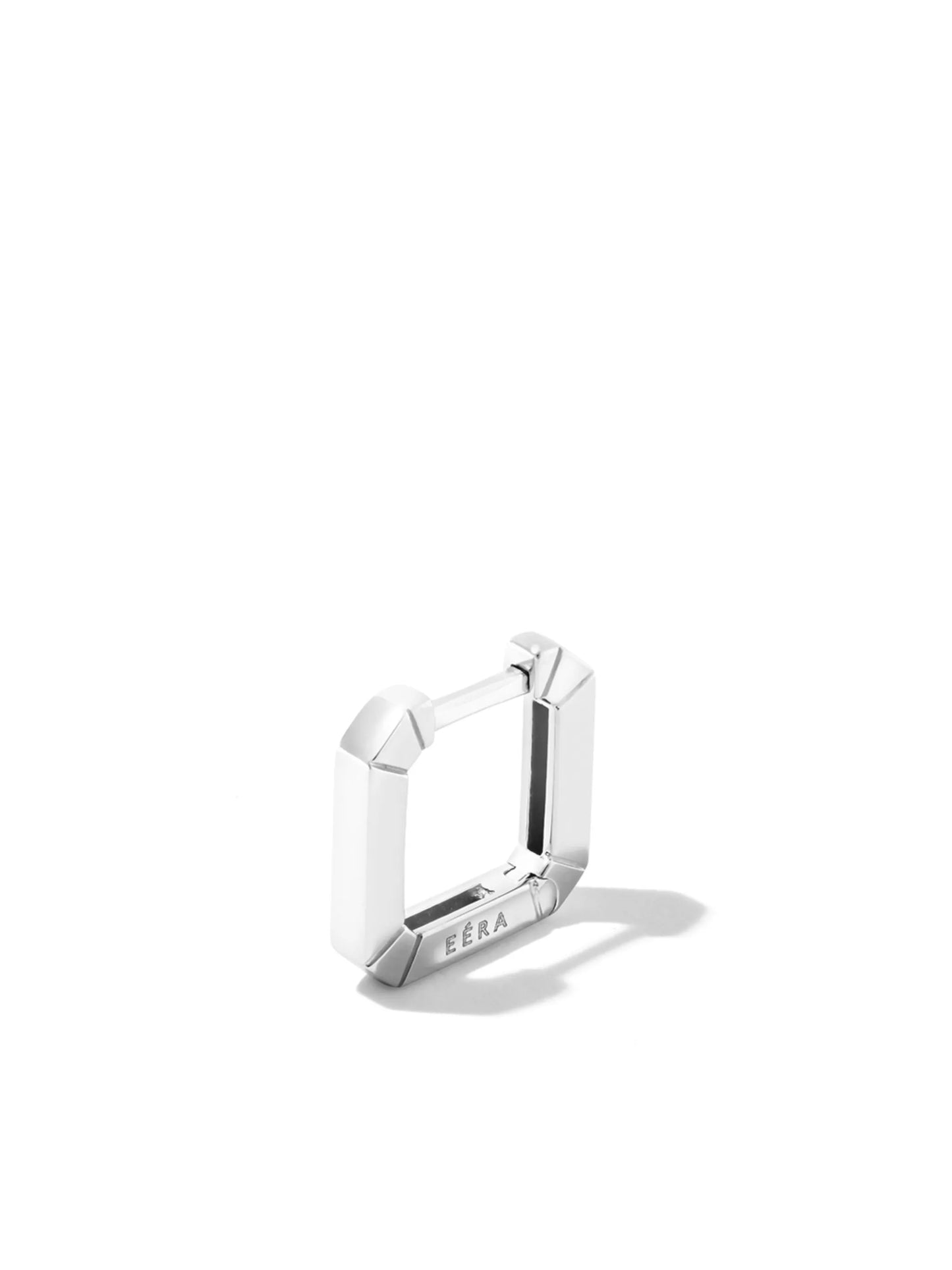 18kt white gold Mini Square hoop earring