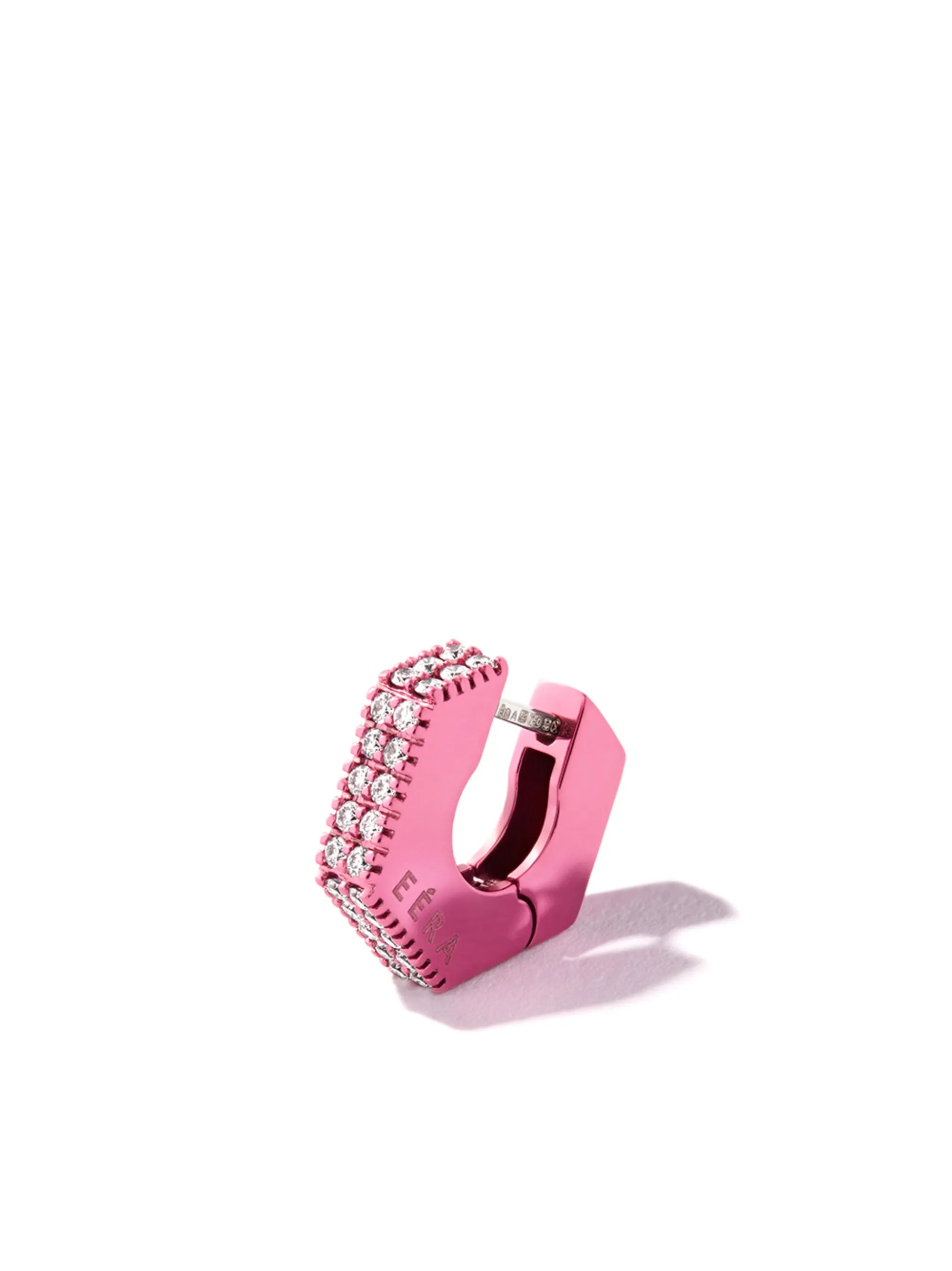 18kt white gold diamond huggie earring