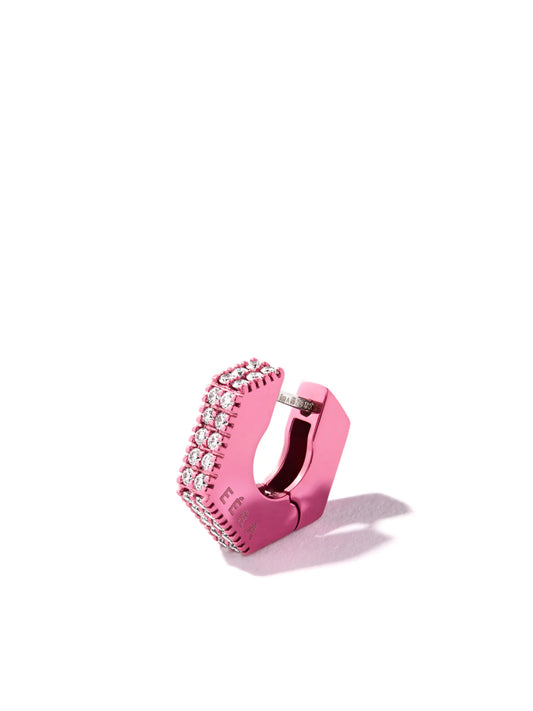 18kt white gold diamond huggie earring