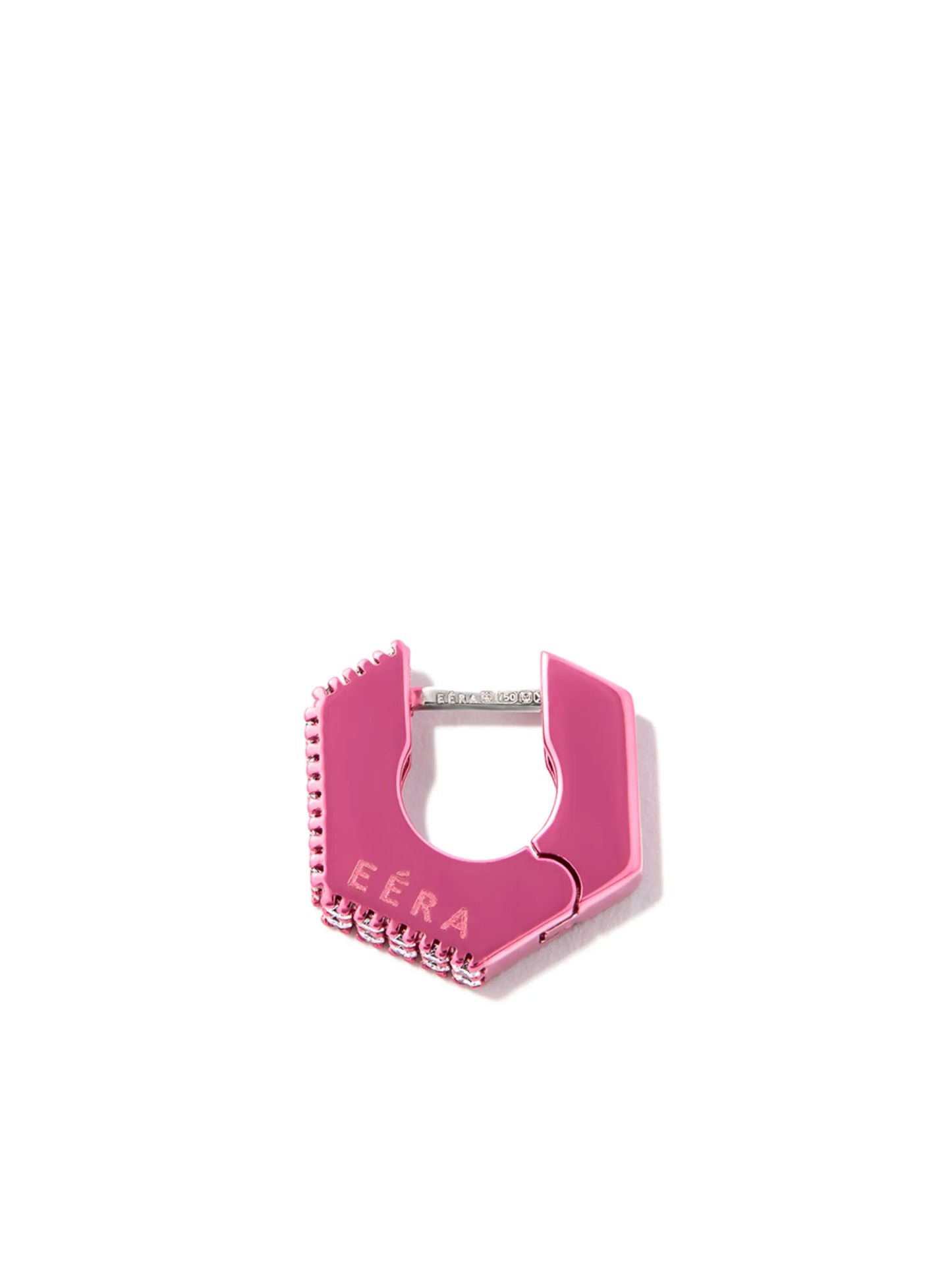 18kt white gold diamond huggie earring