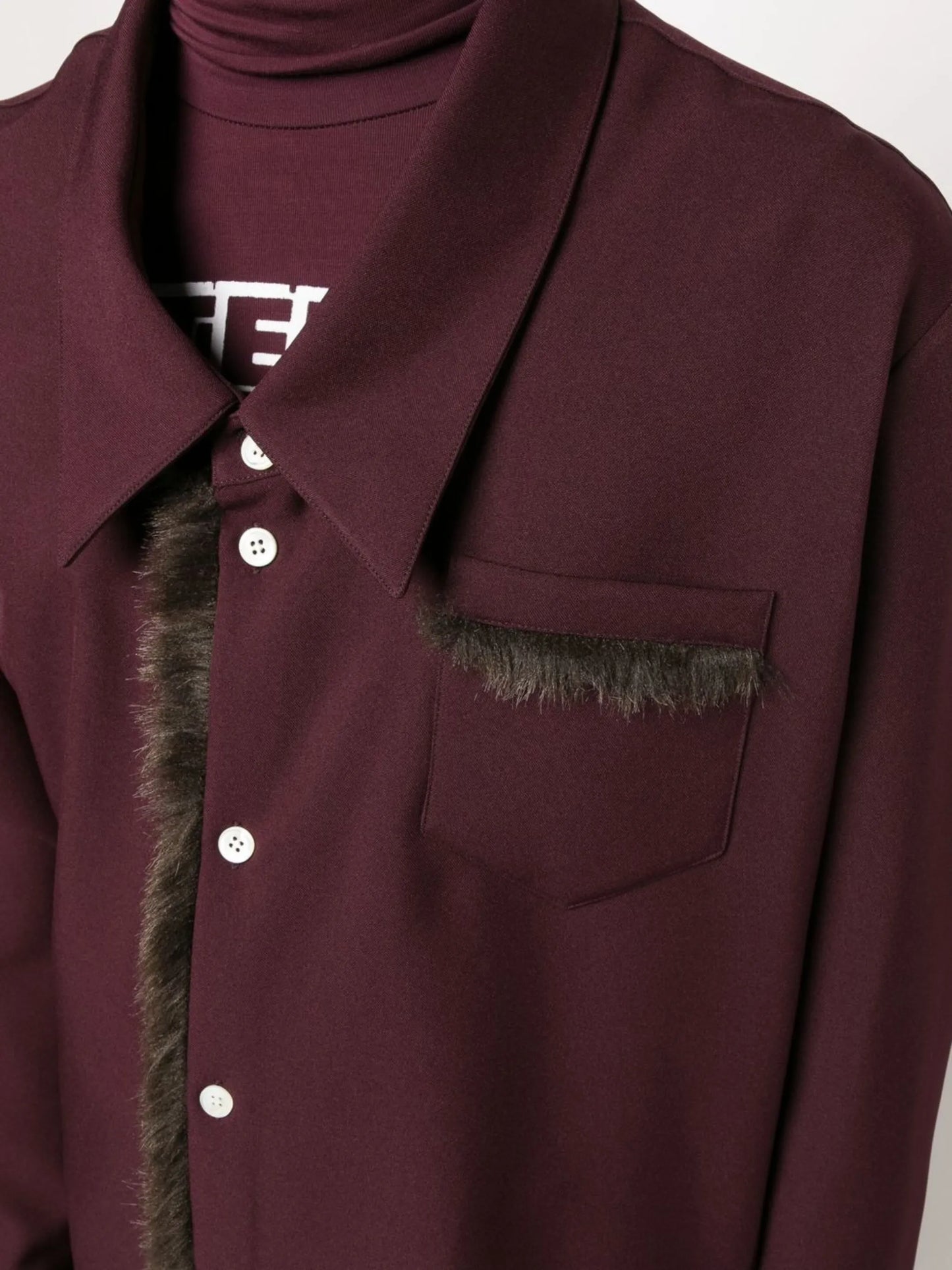 Omaro faux-fur-trim overshirt