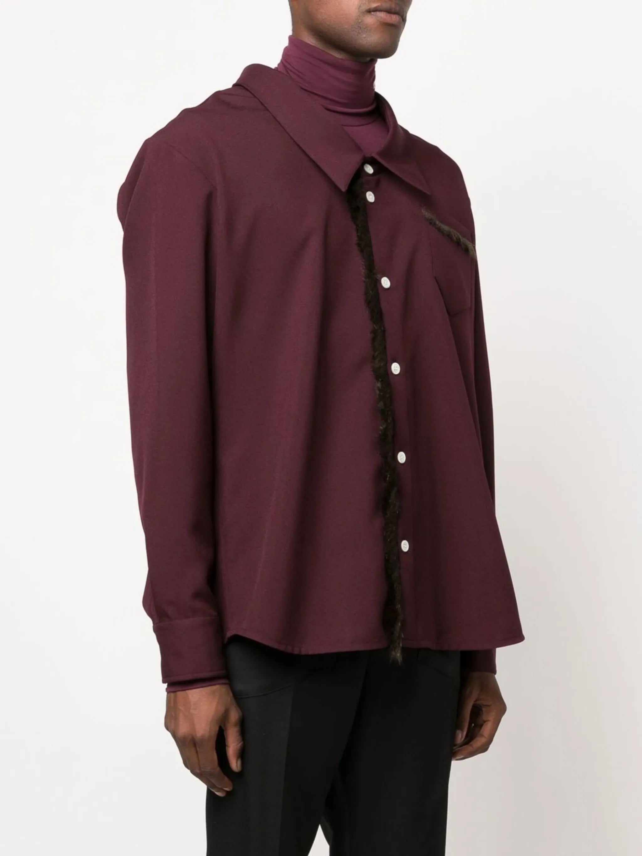 Omaro faux-fur-trim overshirt