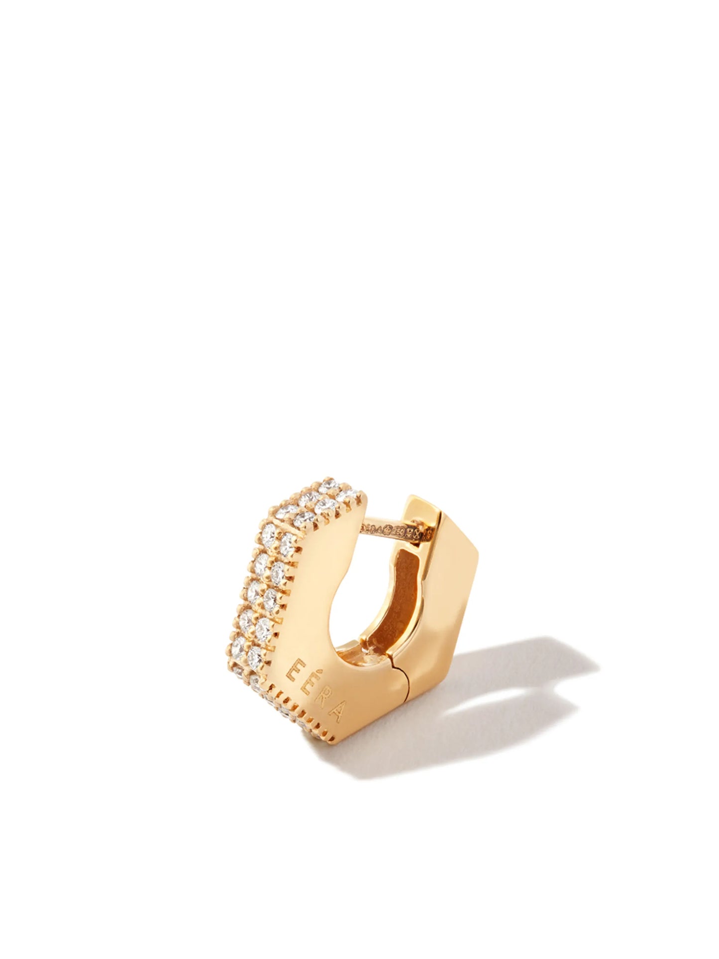 18jt yellow gold diamond huggie earring