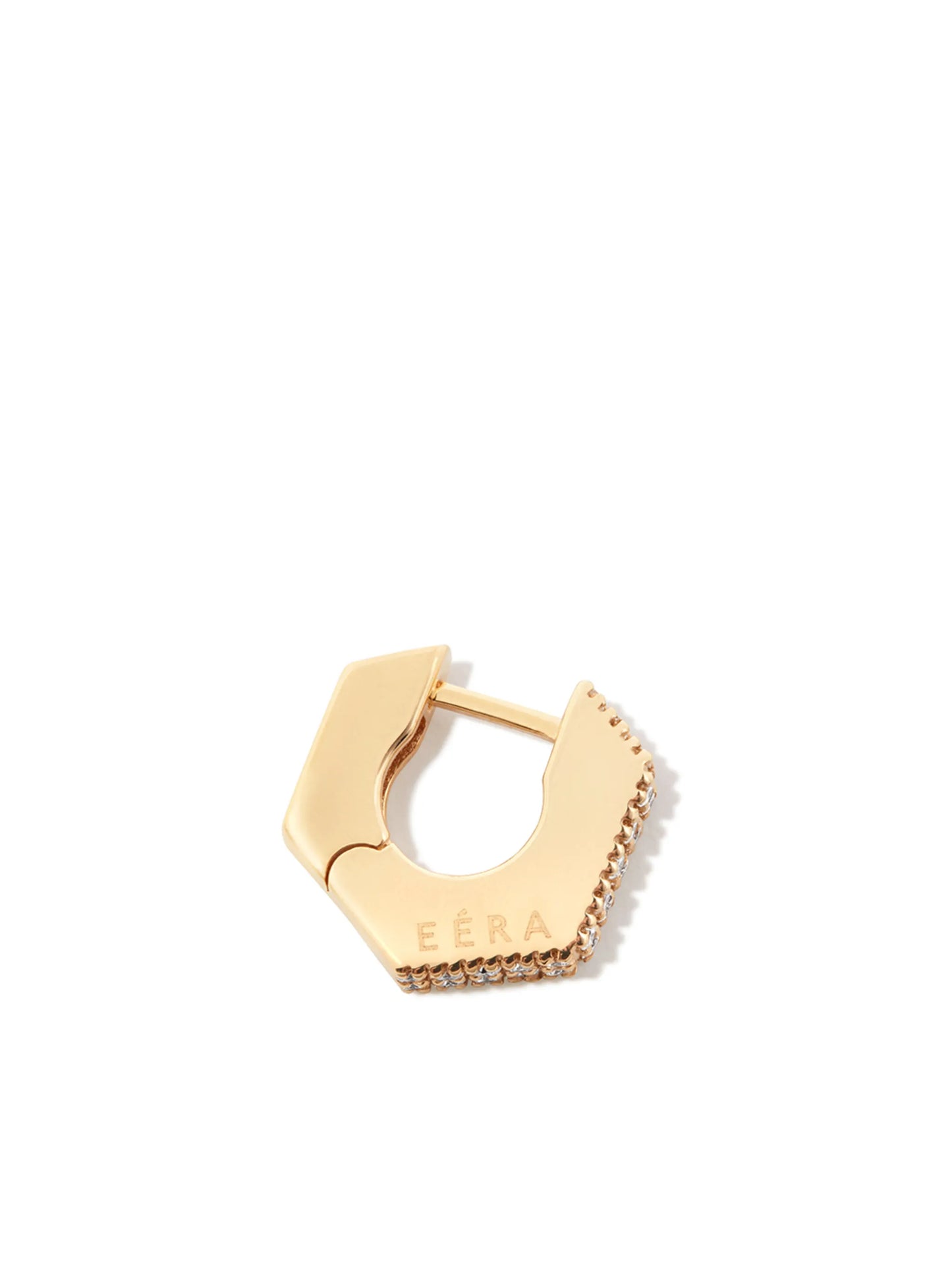18jt yellow gold diamond huggie earring