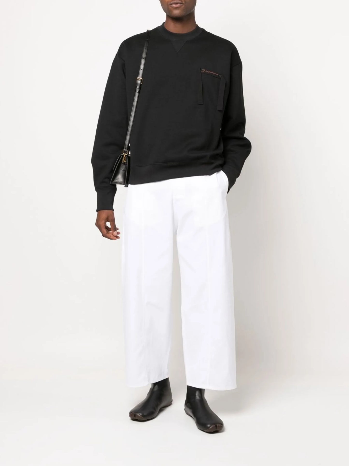Le Sweatshirt Col Rond logo-ribbon top