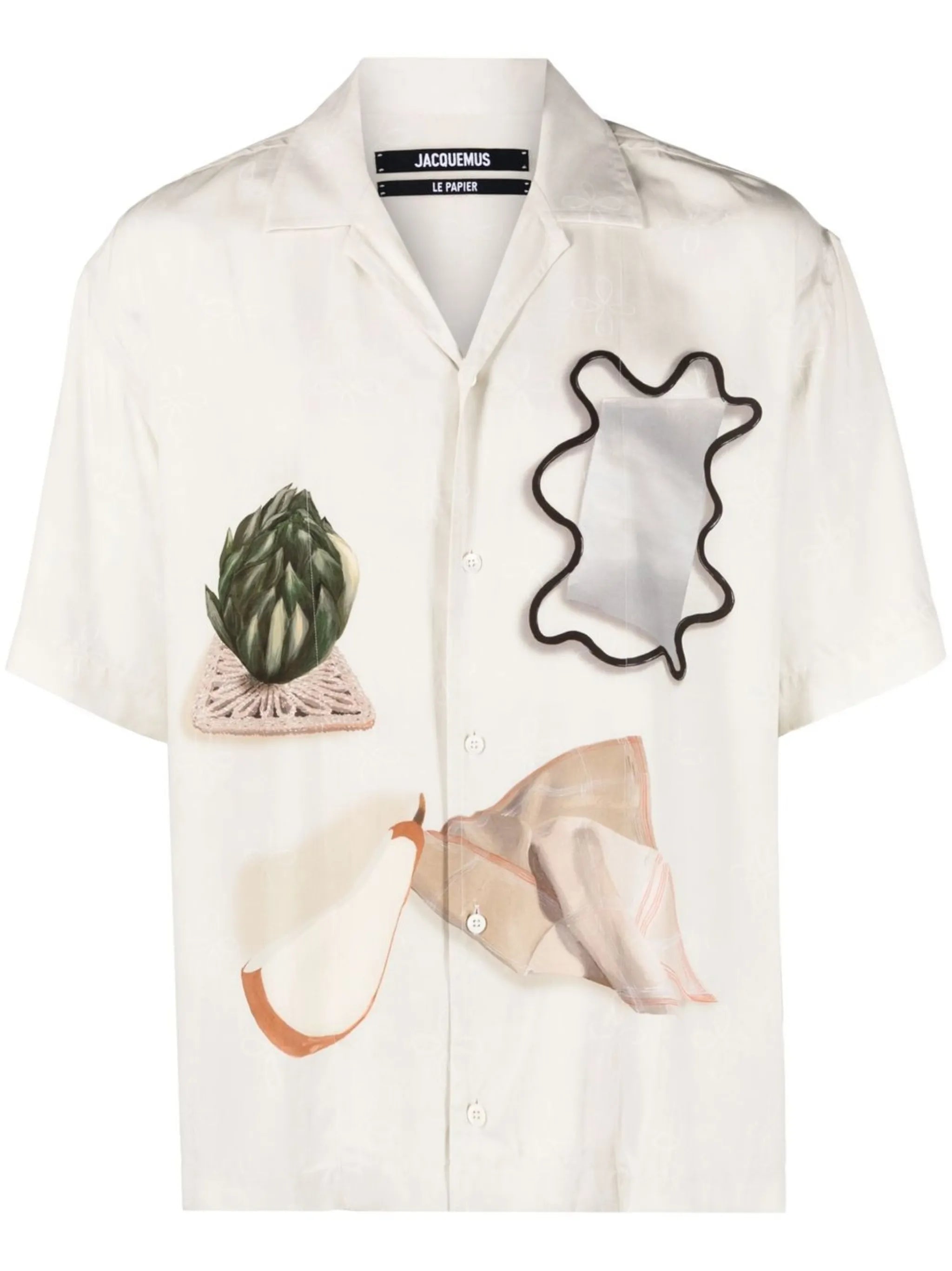 Jean still life-print shirt