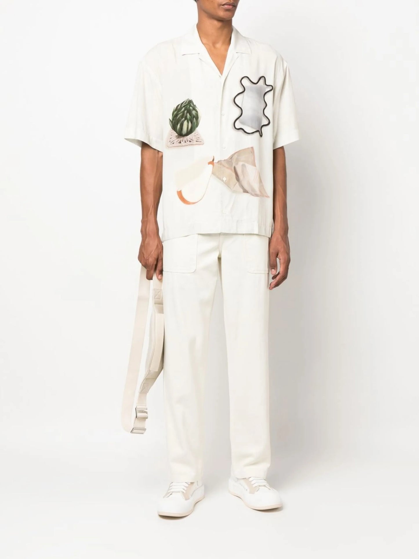 Jean still life-print shirt