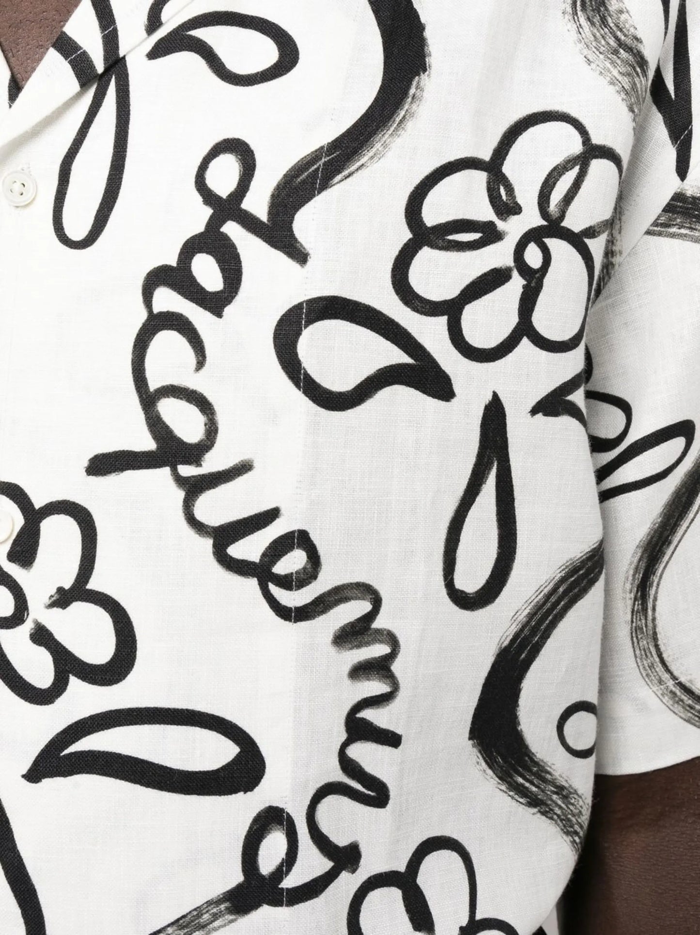 Jean flower-print bowling shirt