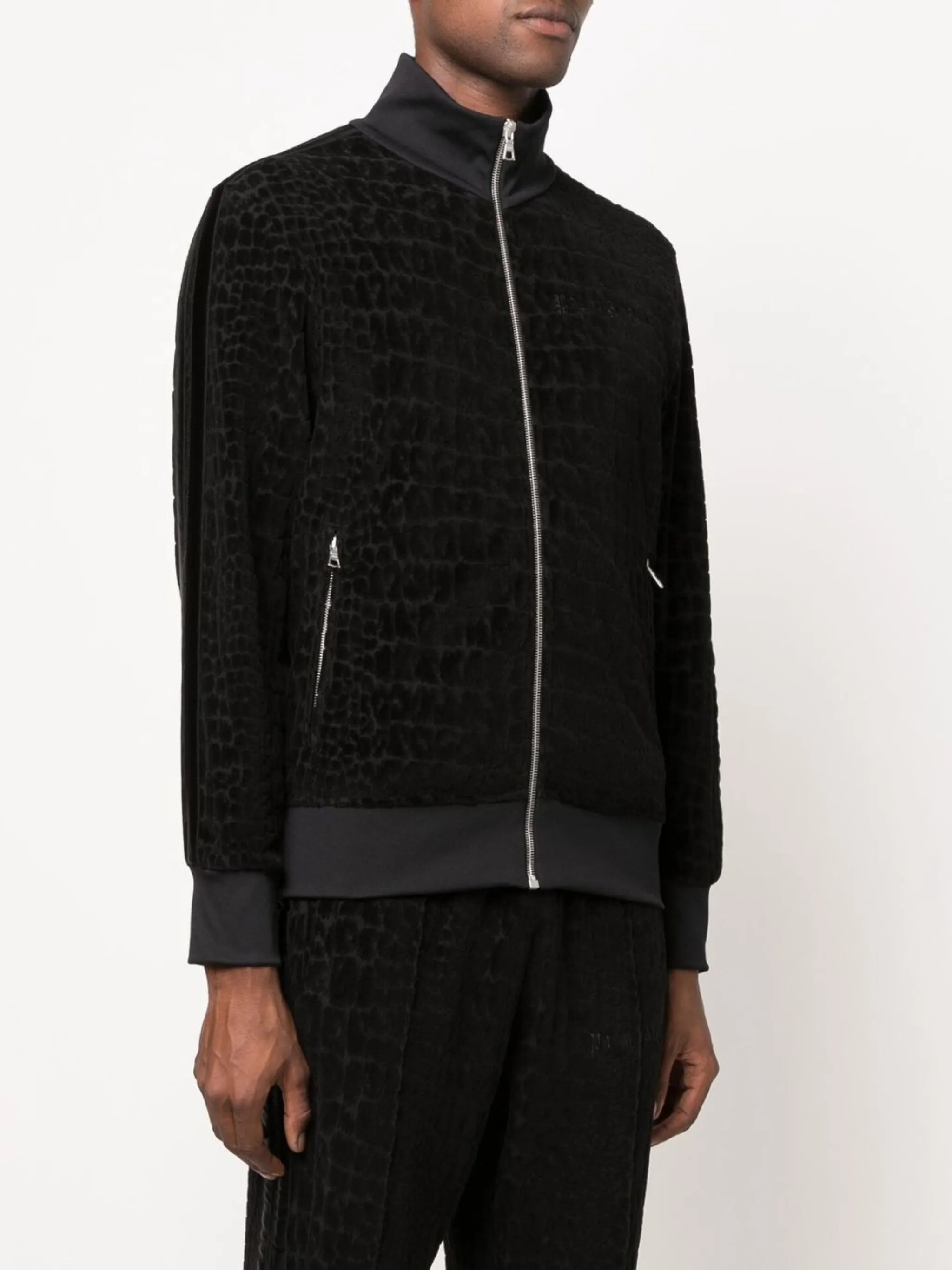 funnel neck zip-up jumper
