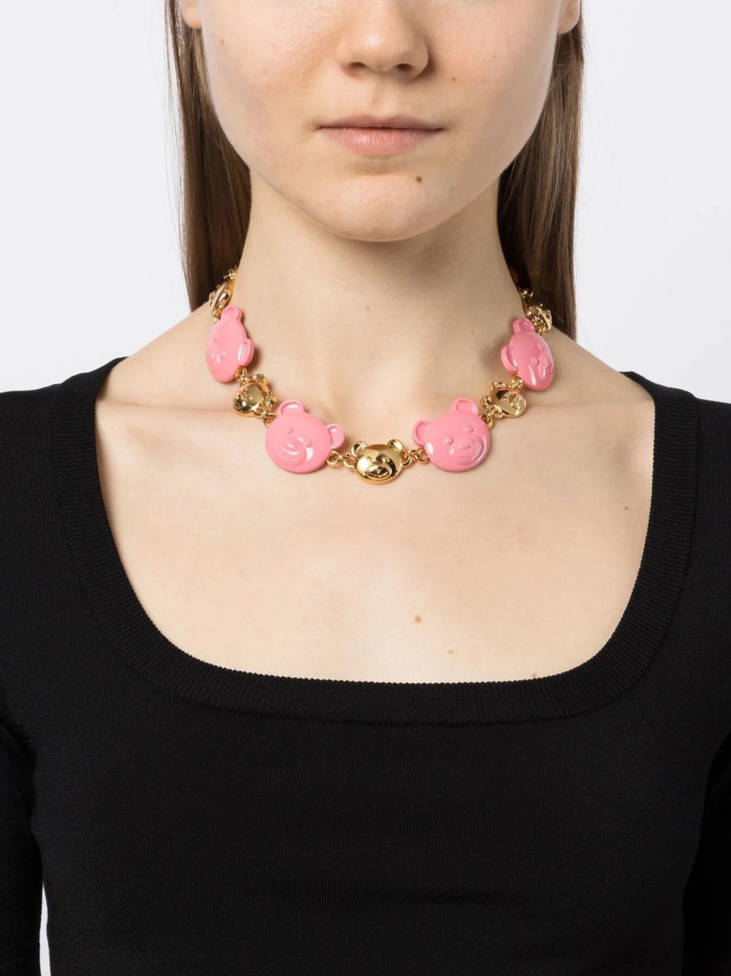 Teddy Bear two-tone necklace