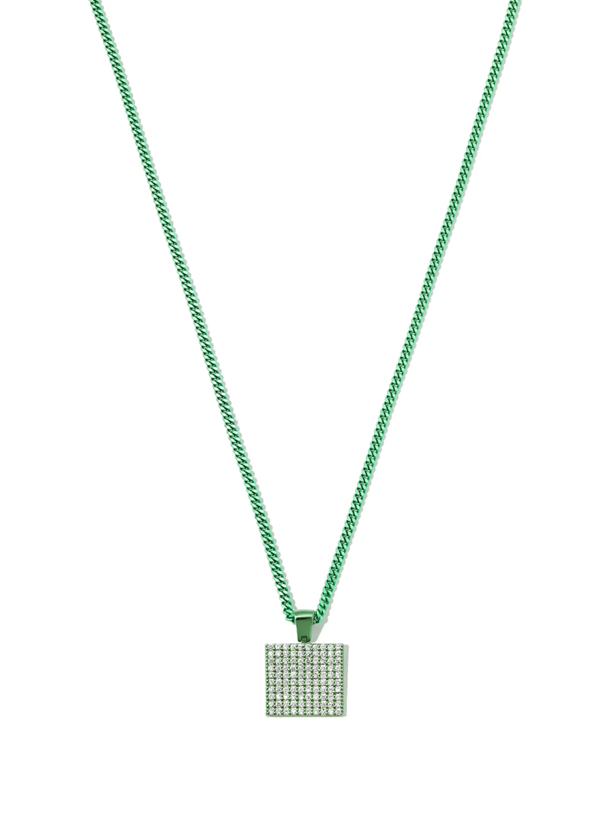 18kt white gold Long Beach diamond pendant necklace